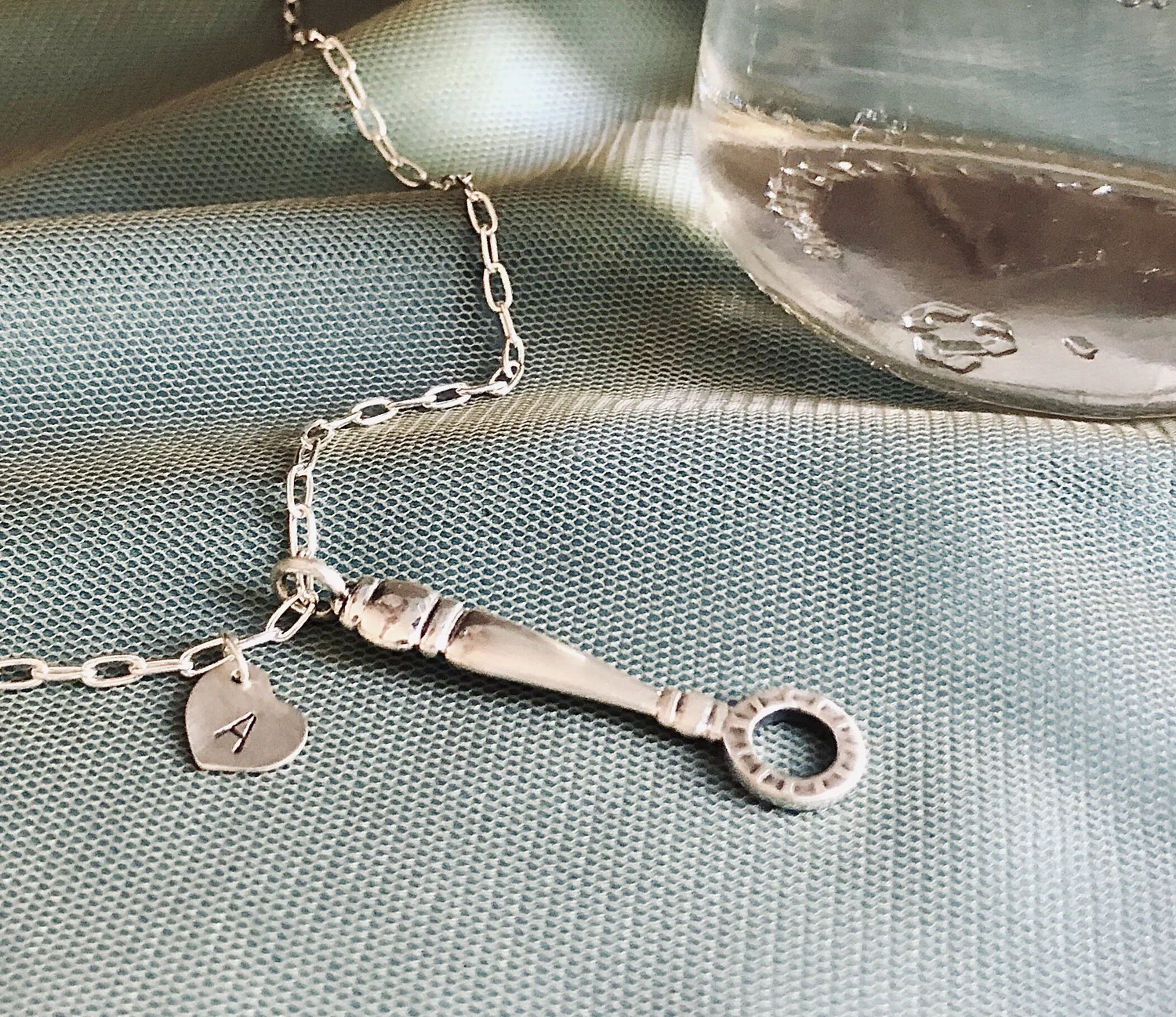 Bubble Wand Pendant Necklace in Sterling Silver, Personalized