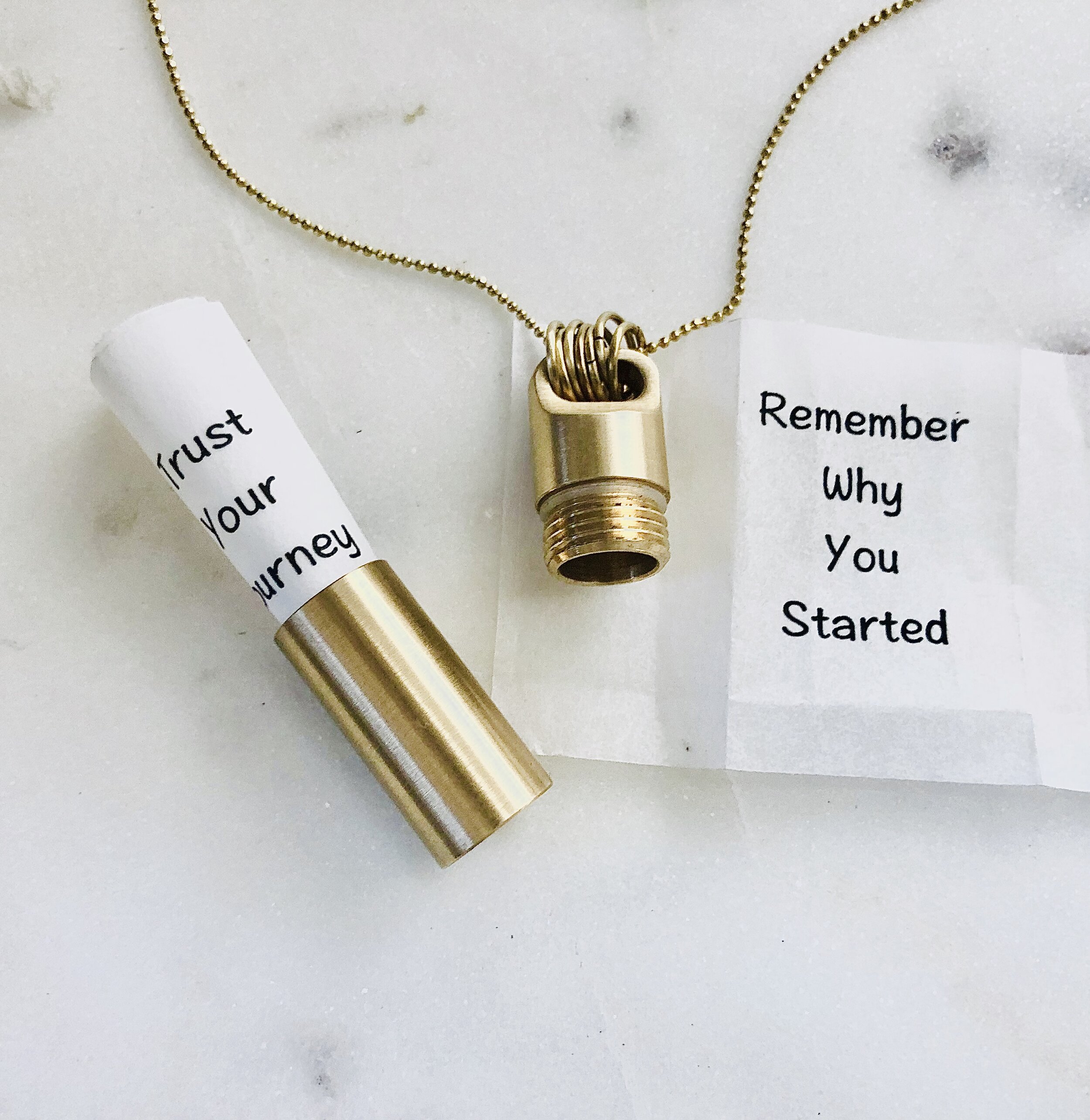 Time Capsule Necklace, Small Cylinder Cremation Locket, Memorial Urn Necklace