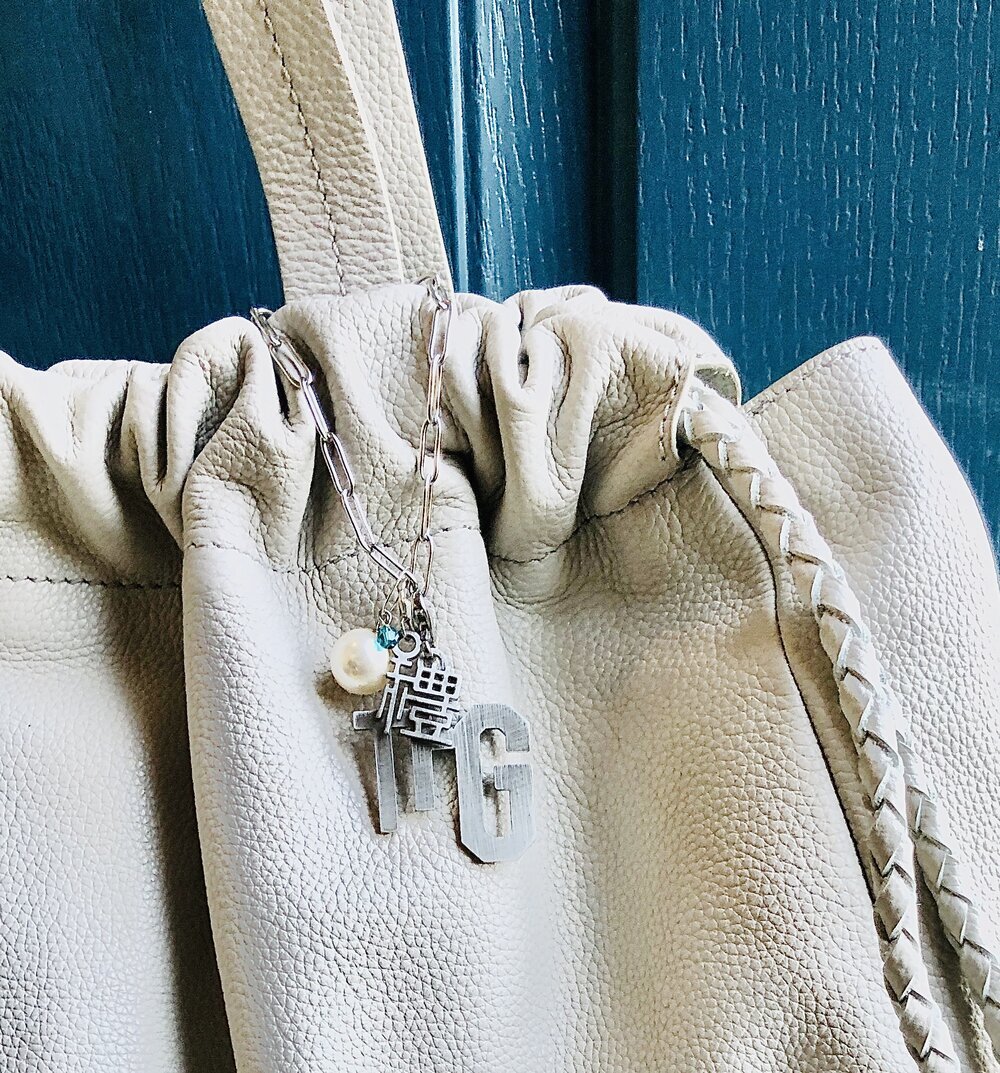Handbag Accessory Luxury version- Single or Double Kanji charms/TFG/Swarovski pearl charm
