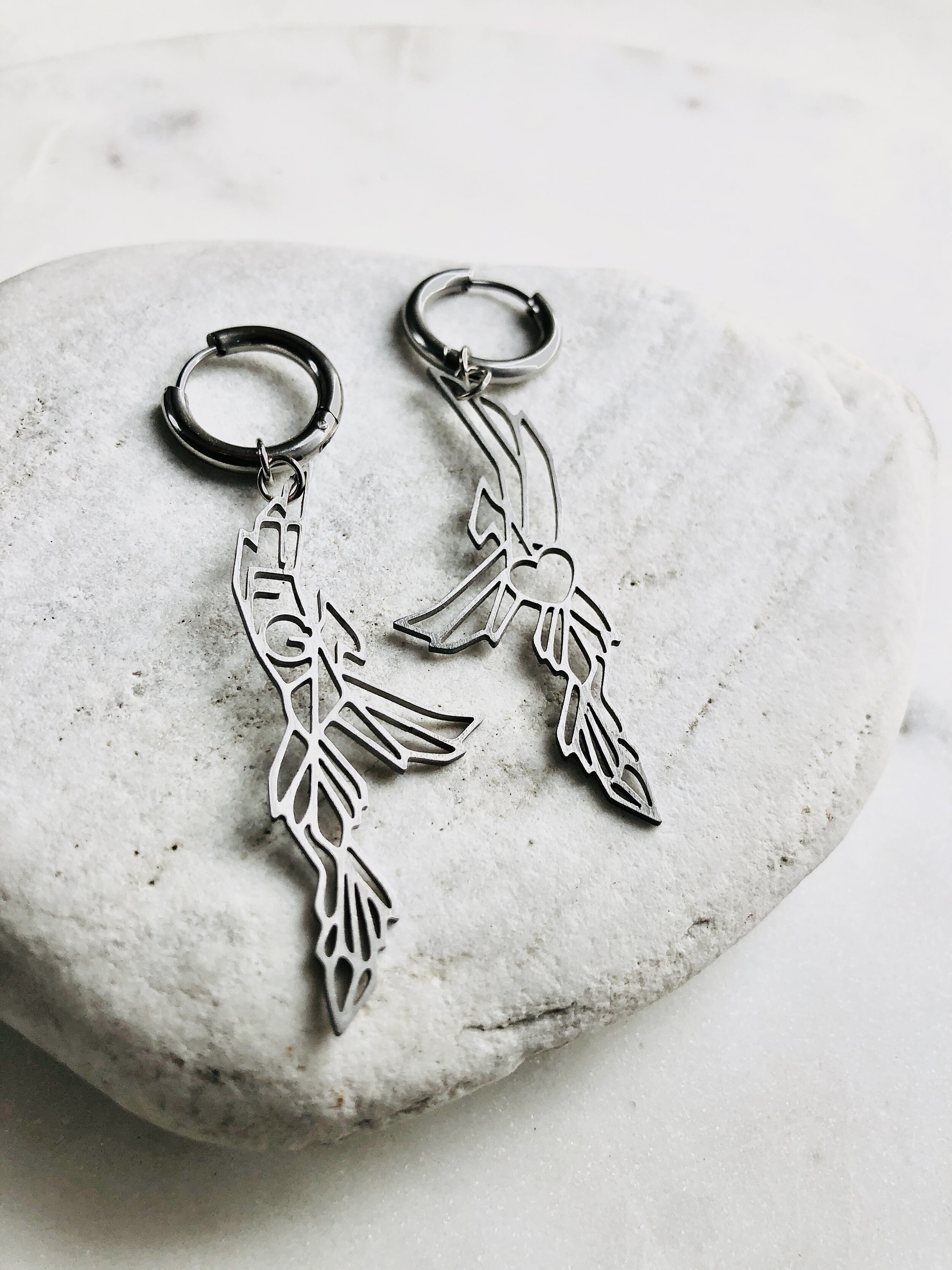 Phoenix earrings - Hoop style with a pair of Phoenix