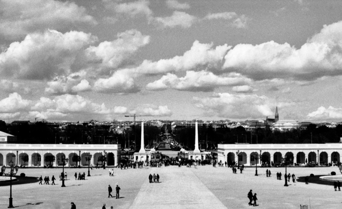 Schonbrunn Palace, Vienna, Austria (Spring 2013) // Ilford Delta 100, Olympus Om-2n, Epsom V330 // 3D Clouds. How can we create a deep experience of clouds indoors. Perhaps we can use lenticular printing?