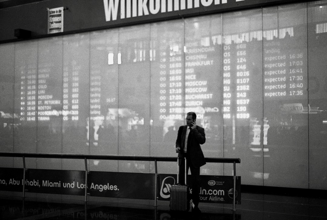 Just relax, Vienna airport, (Austria 2013) // Kodak T-Max 100, Olympus OM2n, Epson V330 // The joy and pain of business. One of the greatest things about working internationally is being exposed to different cultures, different ways of seeing, being. One of the pains of working internationally is that there is always more to catch up on. There is always more to do and there is always one more flight to catch. This lack of rootedness can take its toll on even the most adventurous of individuals. Does home become more significant when we are away? Do we feel a greater need to close the deal and get back to our loved ones when the place we come back to is not our home but a hotel room? And as creators how can make objects, spaces and interactions that feel like a home away from home. 
