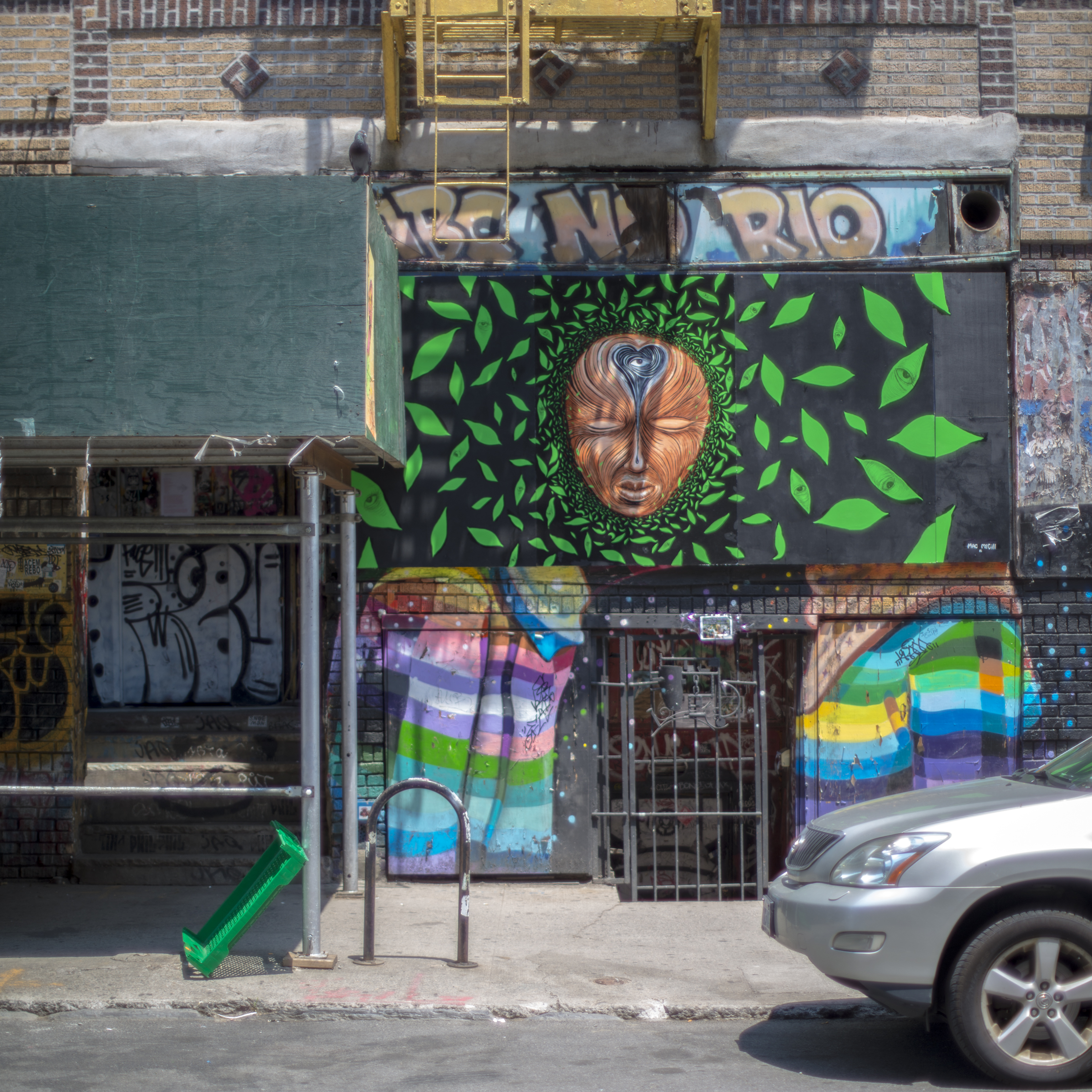 Calm before the storm. The facade of ABC No Rio, 6/25/16, shortly before collective members began showing up to set up for the last Saturday Matinee in the current building.