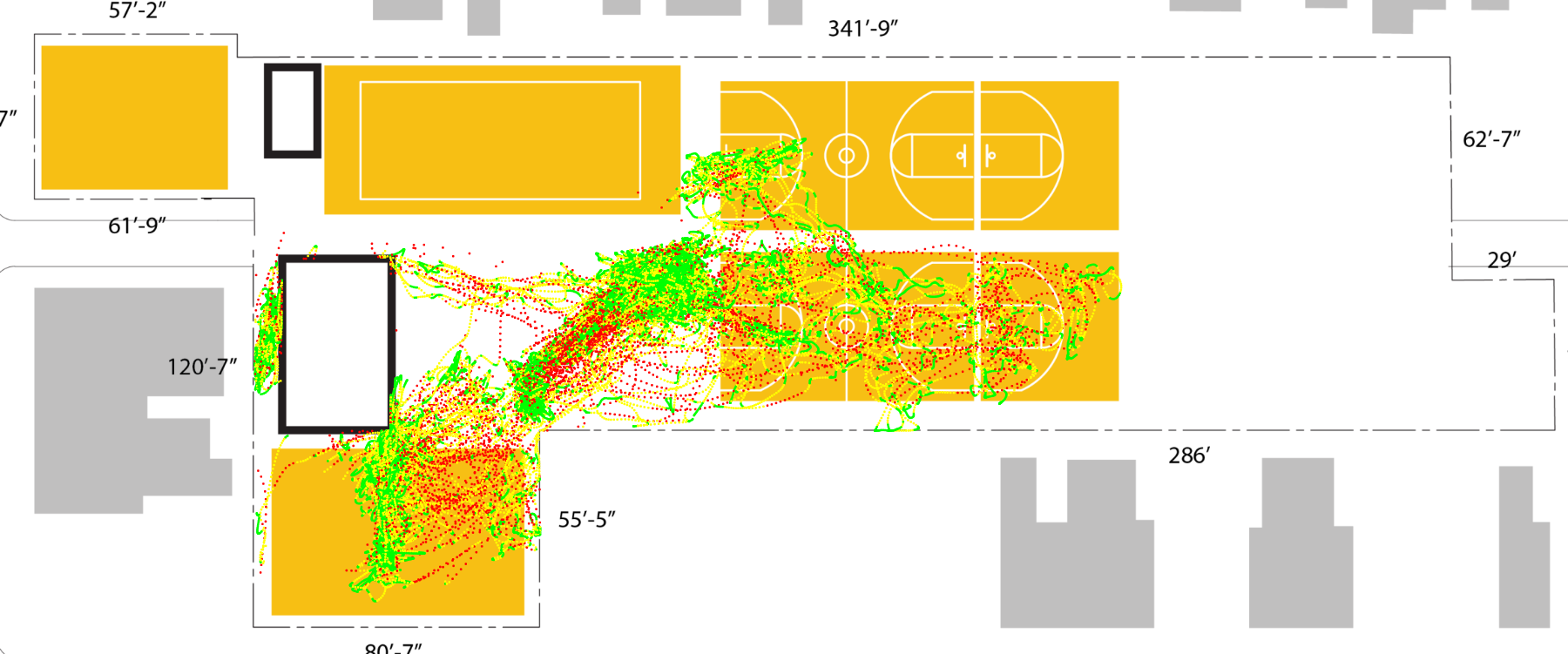 Paths for one of our smarterPLAY mapping sessions, written using Princeton's StdDraw java library