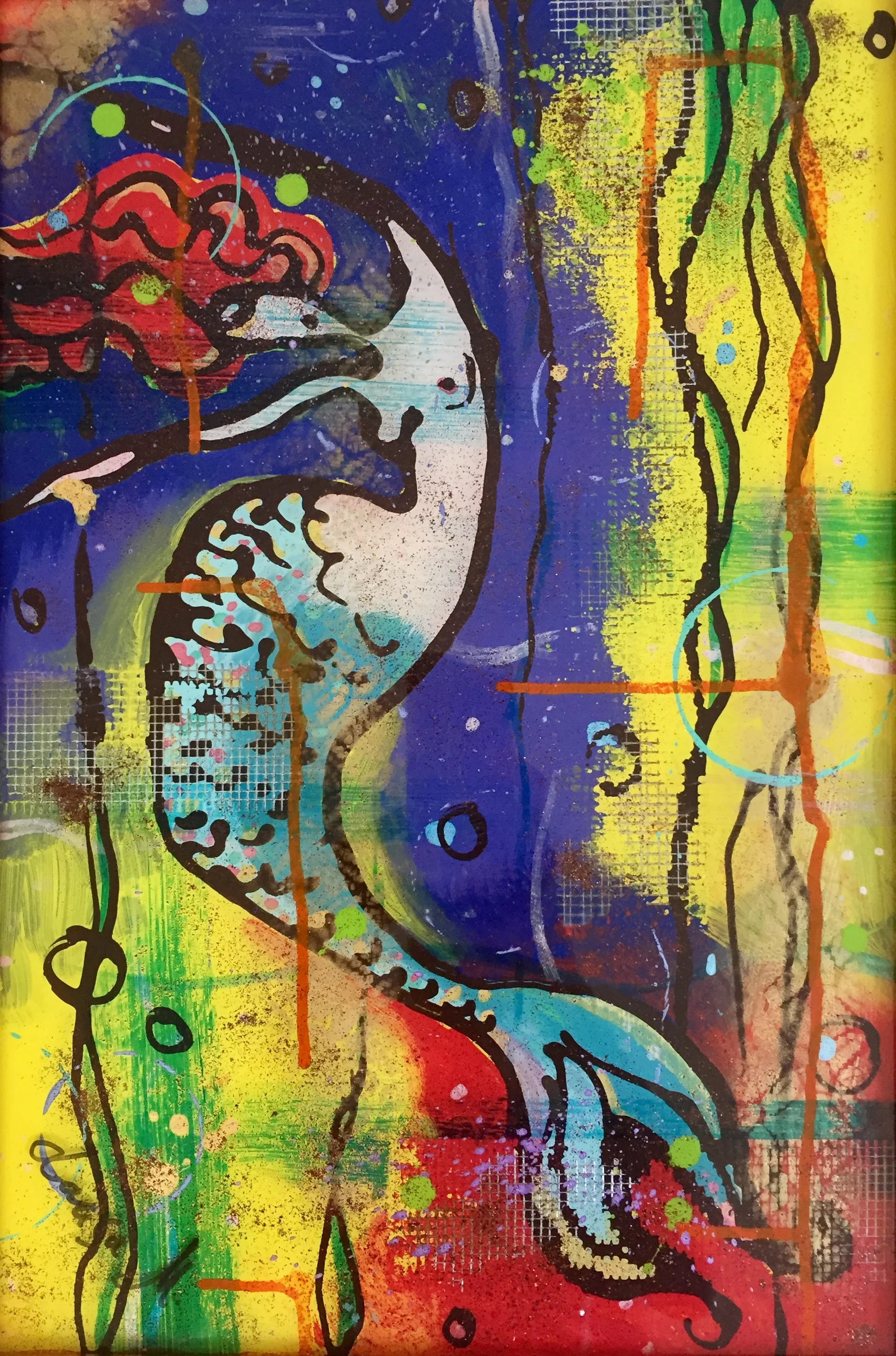 MERMAID I-18X12 ON GLASS. AVAILABLE