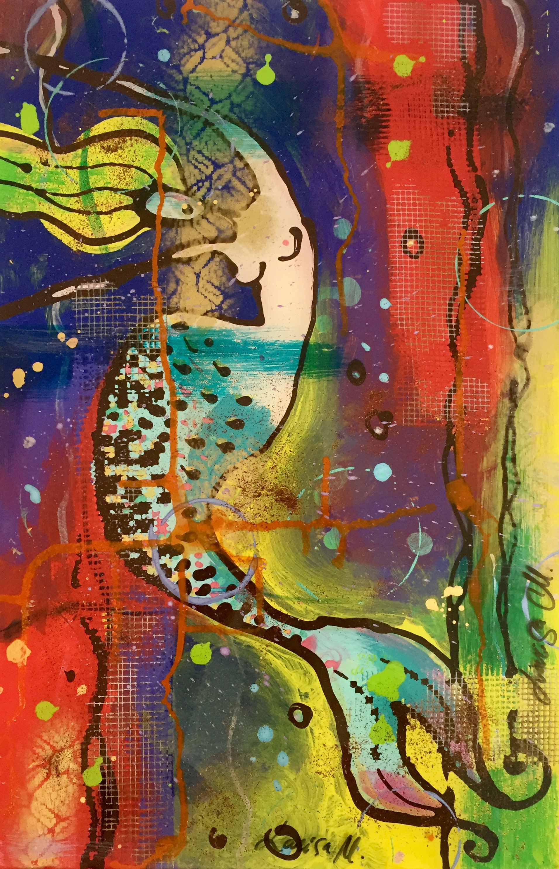 MERMAID III-18X12 ON GLASS. AVAILABLE