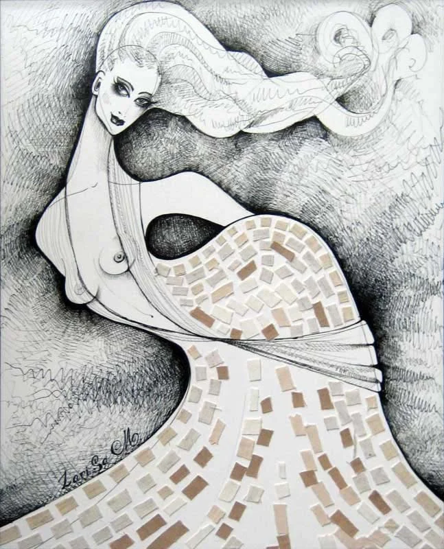 On the Wind-20X16 Mixed Media. SOld