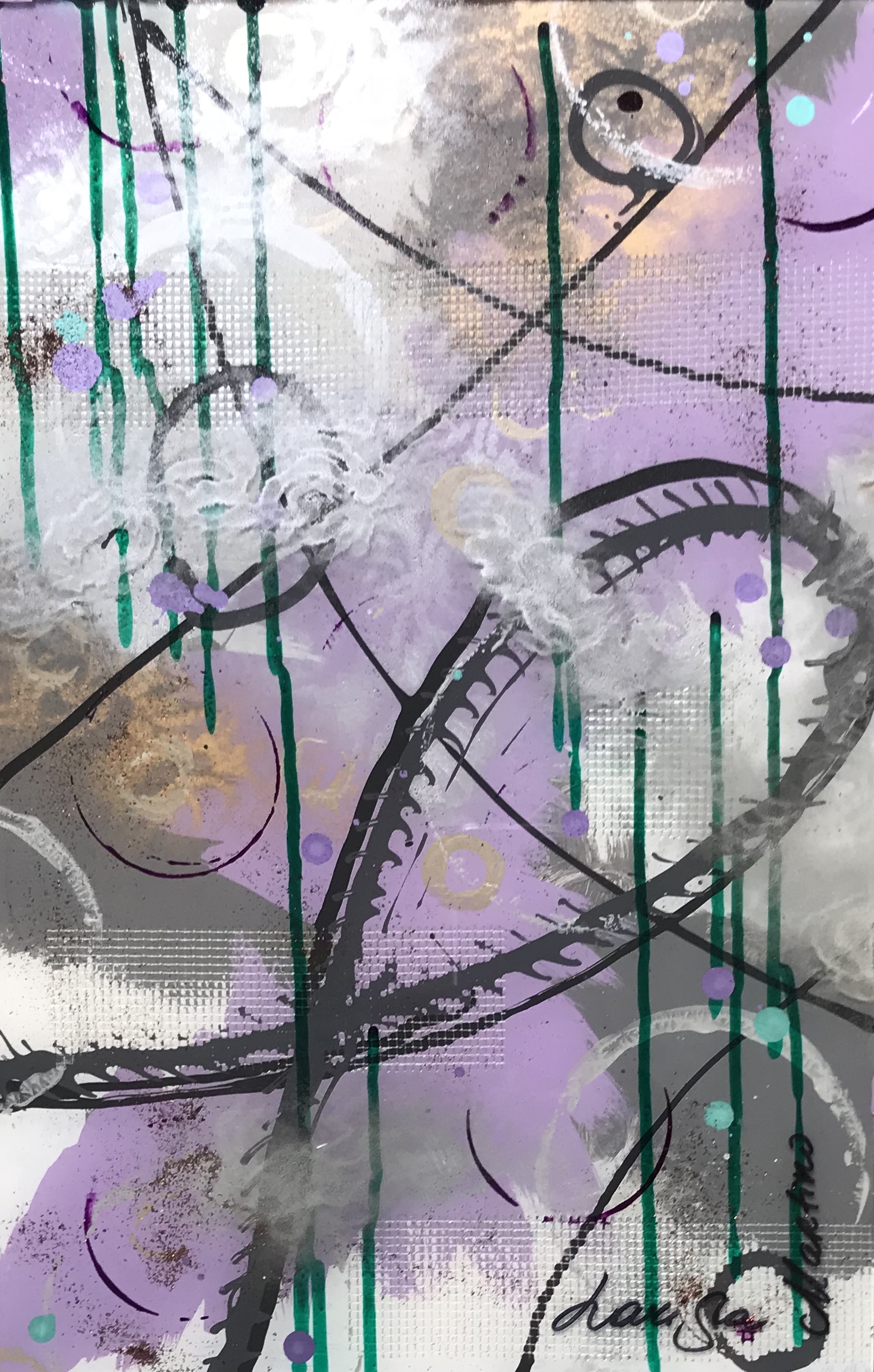 Loop Collection-Lavender I-12X18 on glass. Sold