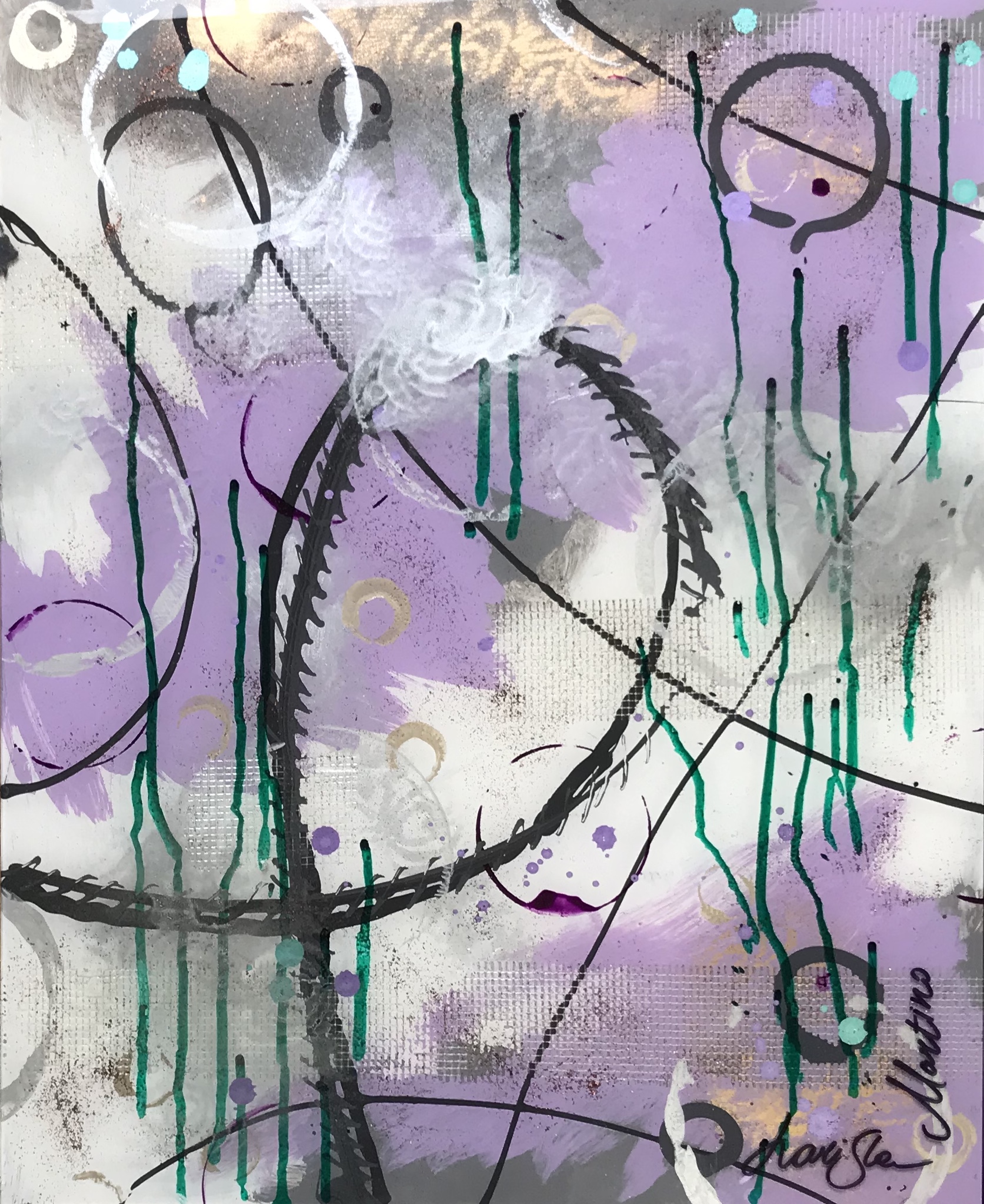 Loop collection lavender I-16X20 on glass. Available