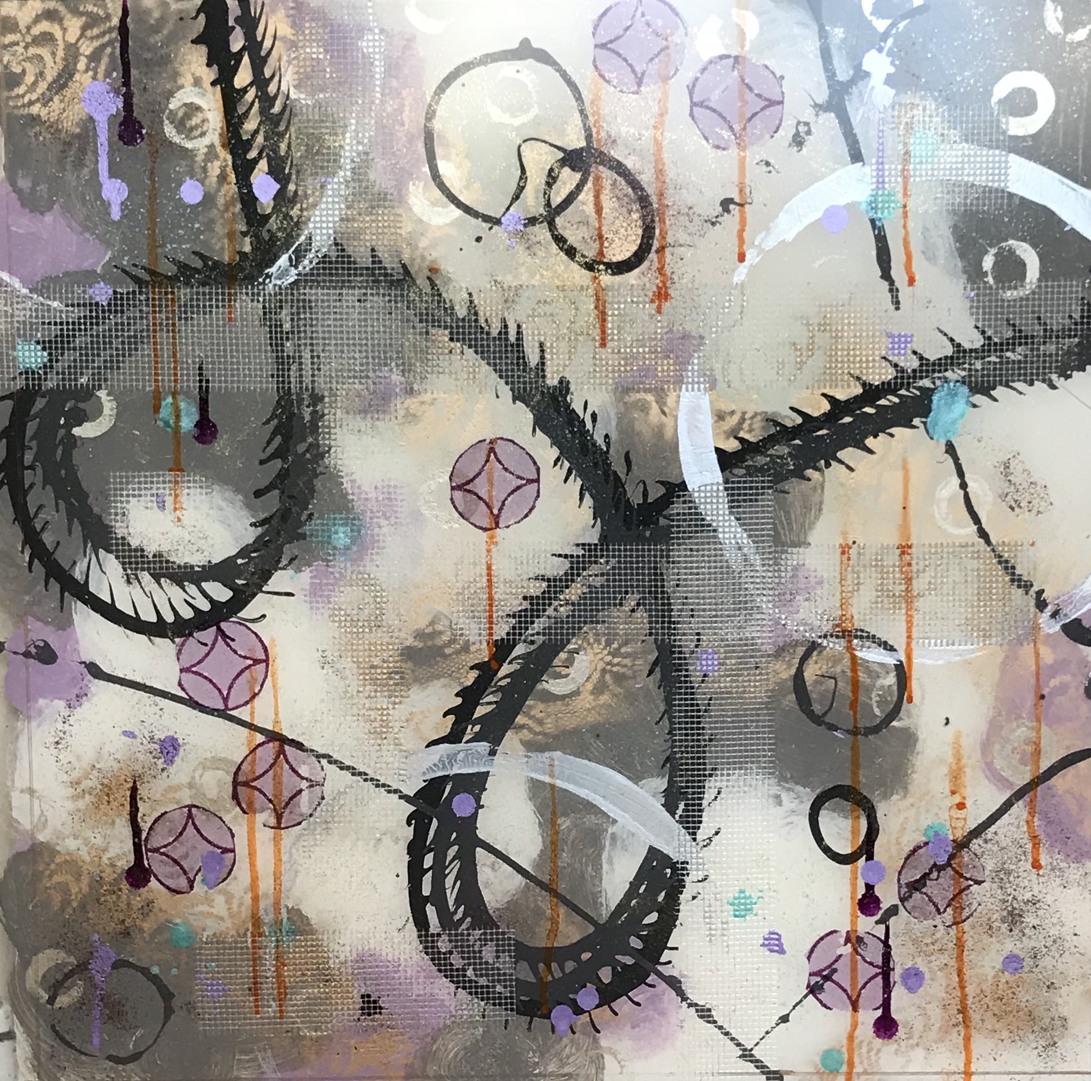 loop "Lavender"-20X20 on glass. Available