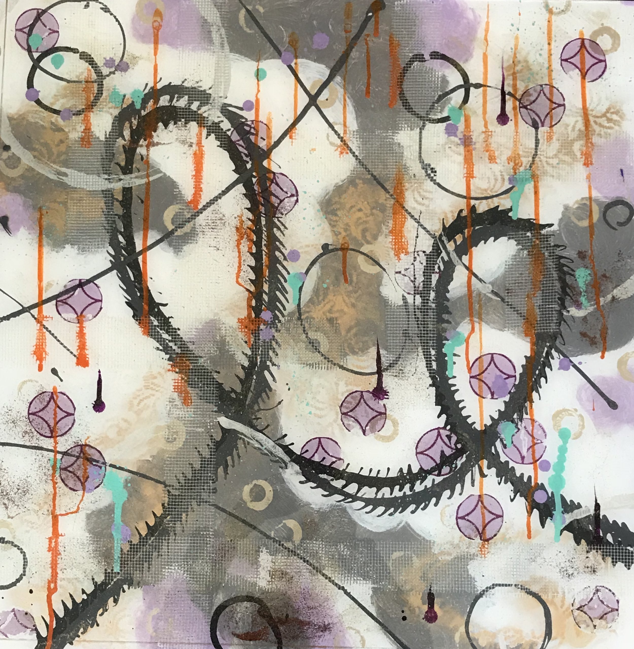 loop "Lavender"-24X24 on glass. Available