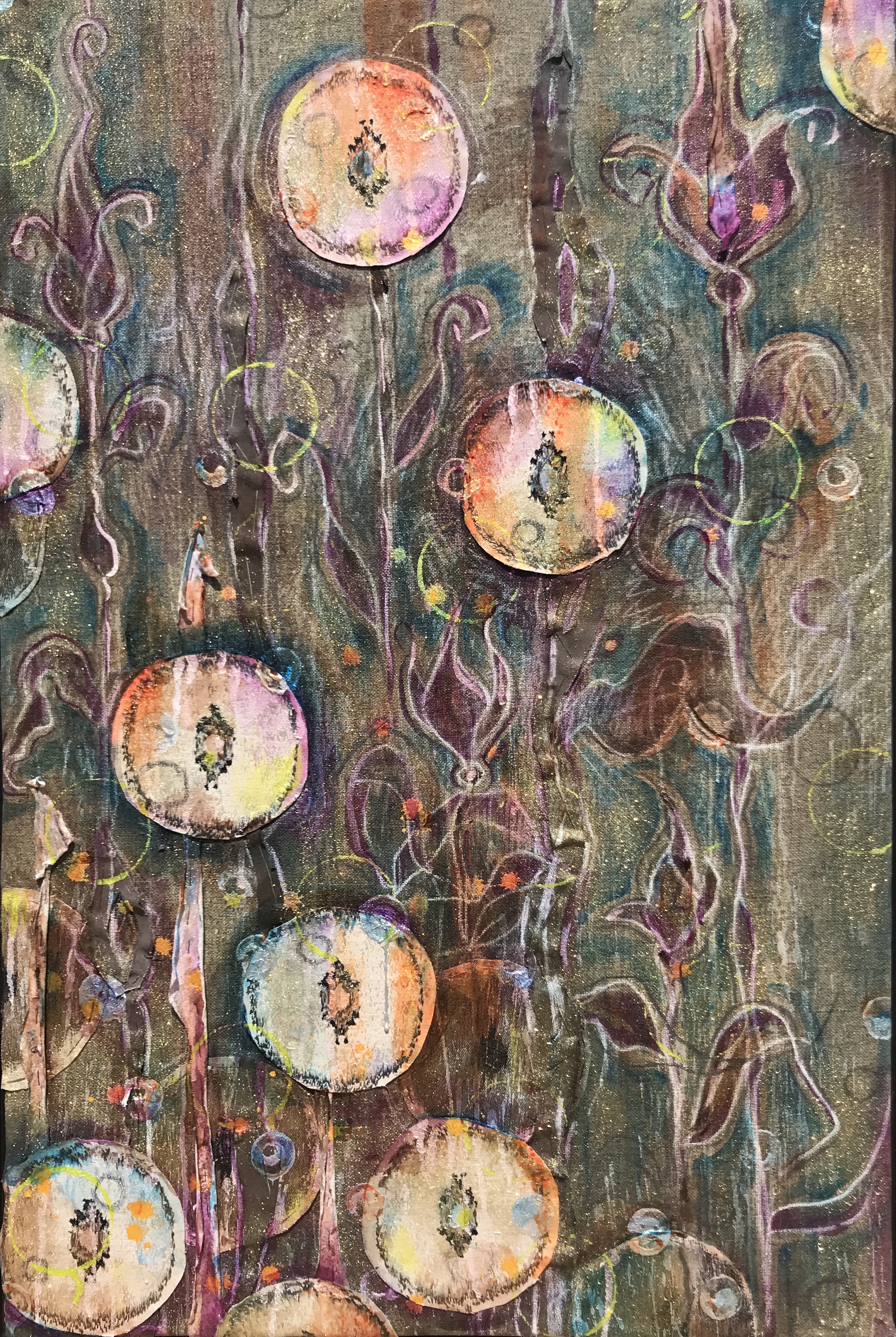 SECRET GARDEN-PEACOCK-24X36. AVAILABLE