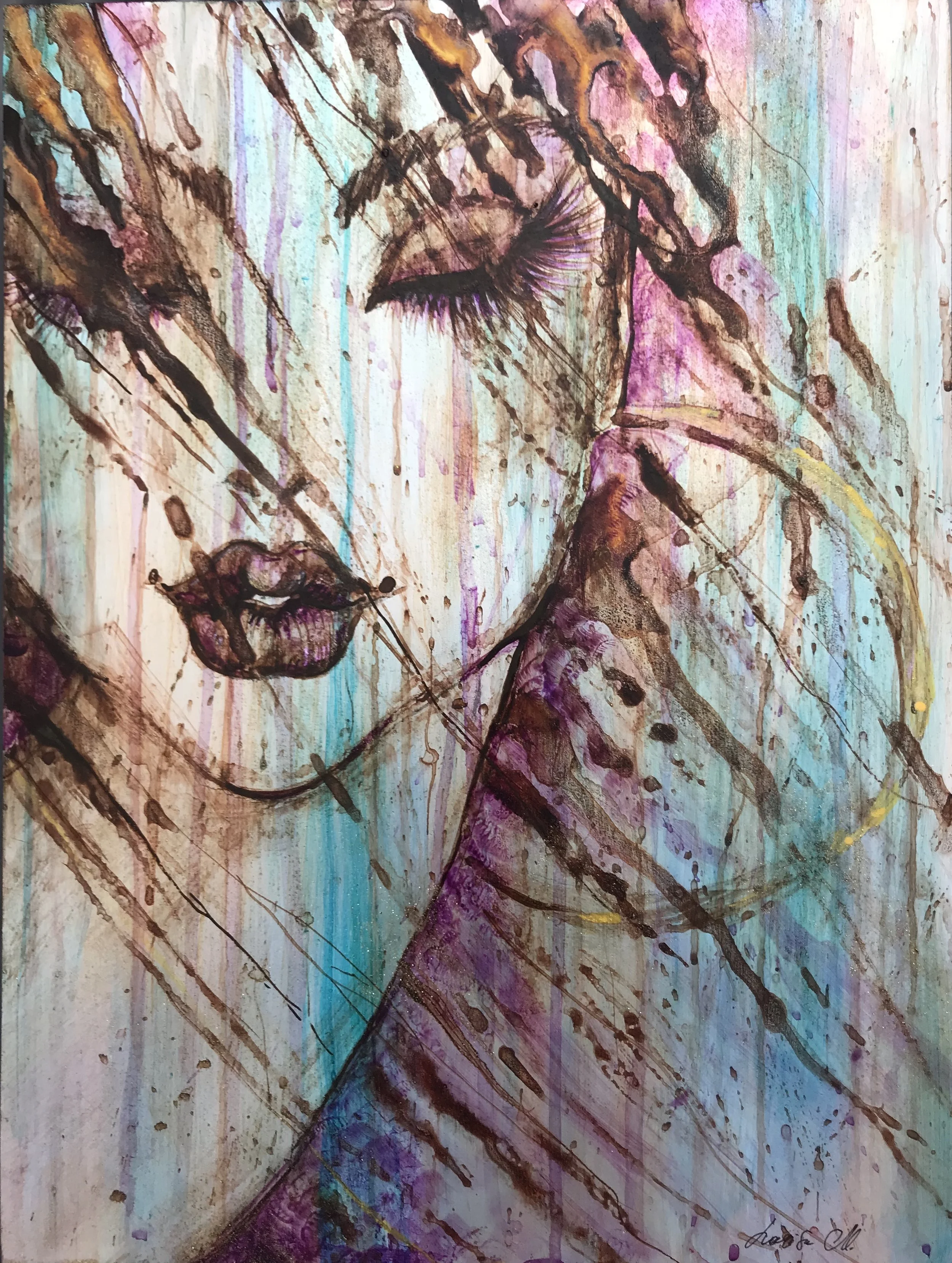 Brunette 12X16 on Metal. Available
