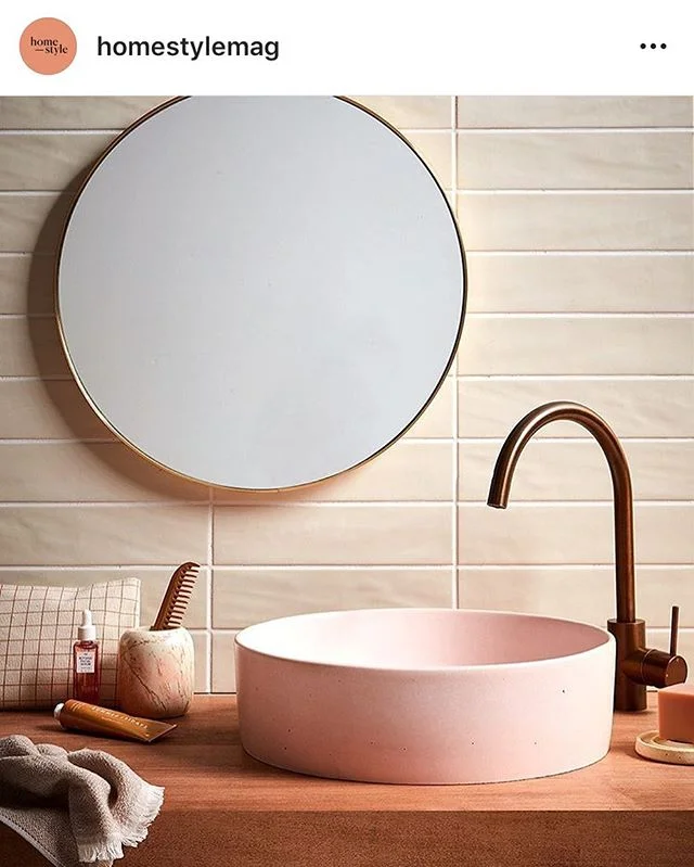 Another one of our brass Outline Mirrors featured in the latest @homestylemag and beautifully styled by @juliettewanty 
#repost #brassnglass #bathroom #mirror #tiles #brushedbrass #outlinemirror