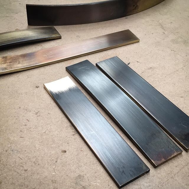 Patina samples of a new blackened brass finish.

#samples #patina #blackenedbrass #gunmetalgrey #newcolour #outlinemirror
