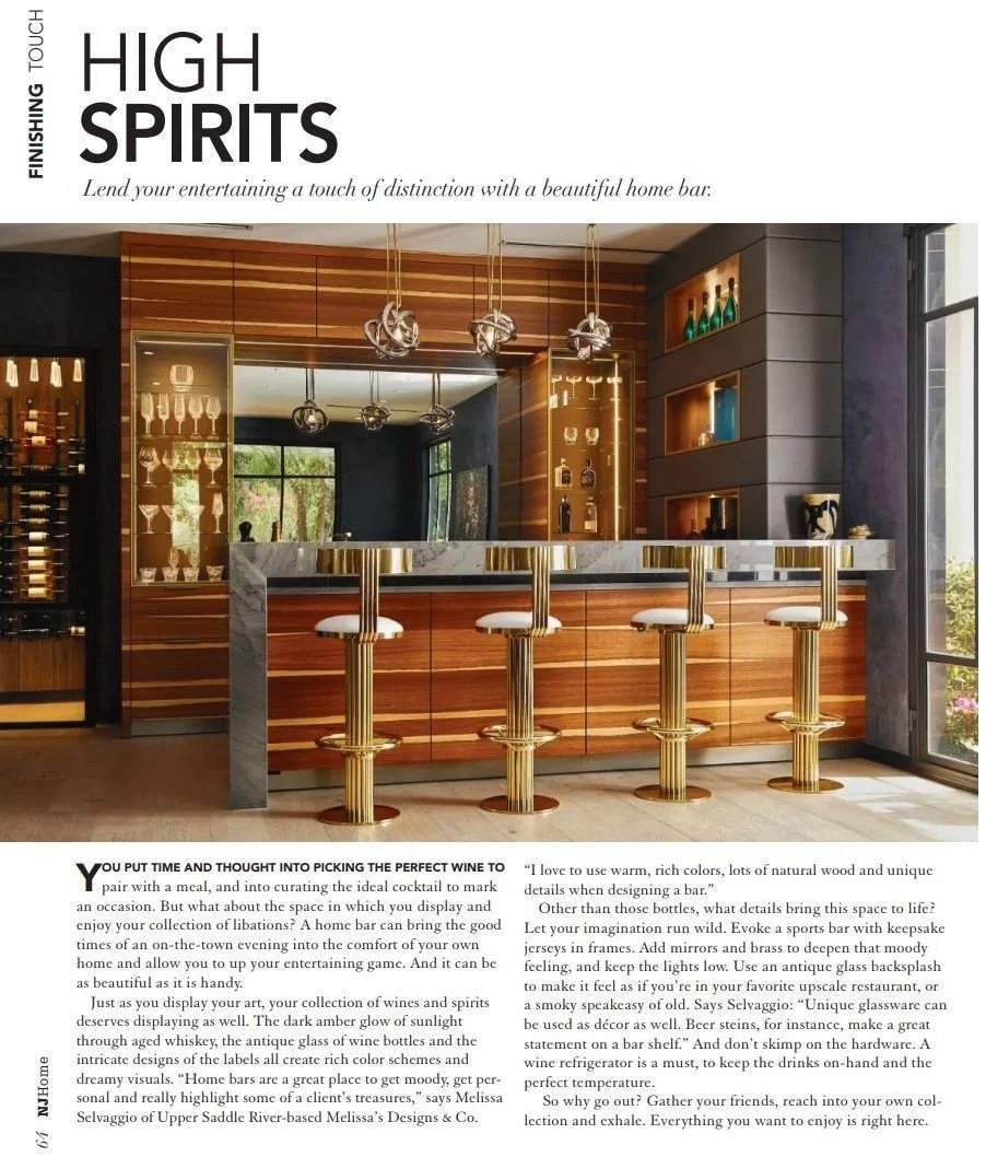 Love me a good home bar! 🍸🍾🥂 Perfect for entertaining, making a statement or to just enjoy for yourself. Thanks for the feature @njhomemag⁠ ✨ ! Check out the full article for my design insights on home bars!⁠
⁠
#bergencounty #interiordesigner #int