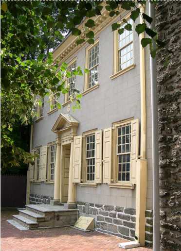 President and Mrs. Washington, to escape the yellow fever epidemics, spent part of two summers (1793 & 94) here in the hills of Germantown, nearly 10 miles from the city. Ironically, the house was headquarters for British General William Howe after the American defeat at the Battle of Germantown.