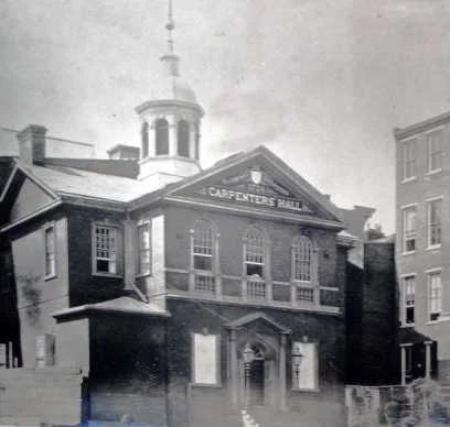 Nation's first gold vault was this unpretentious "fireproof" erected when the First Bank of the United States rented the Hall while its building on Third St. was underway. Later, the basement vault beneath this one was the scene of the largest bank robbery of the 18th century. The vault, used by other banks which rented the Hall, was finally demolished in 1873.