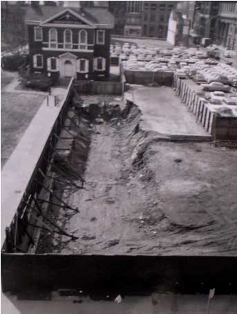 New Hall, 1958, awaiting reconstruction to its early, two-story appearance. (c ourtesy INHP)