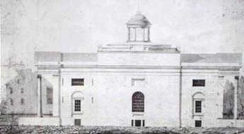 Faced with glistening marble , the Bank of Pennsylvania met in Carpenters' Hall while its new home took shape on south 2nd St. Above is the City Tavern, built by Company member Thomas Procter. (c ourtesy: Historical Society of Pennsylvania)