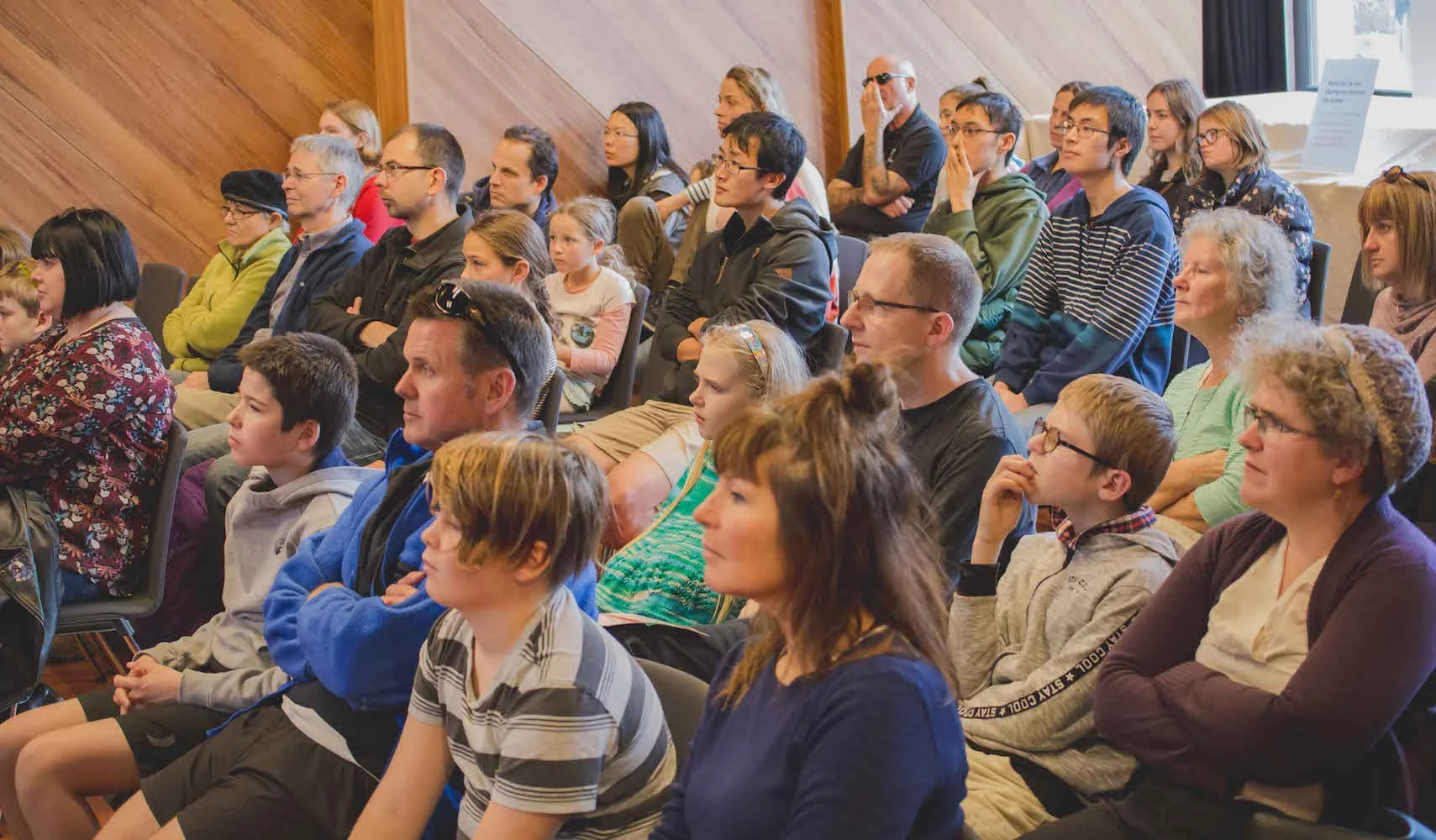 Professor Graham Farr has his audience enthralled with his talk “Making Links and Breaking Codes”.