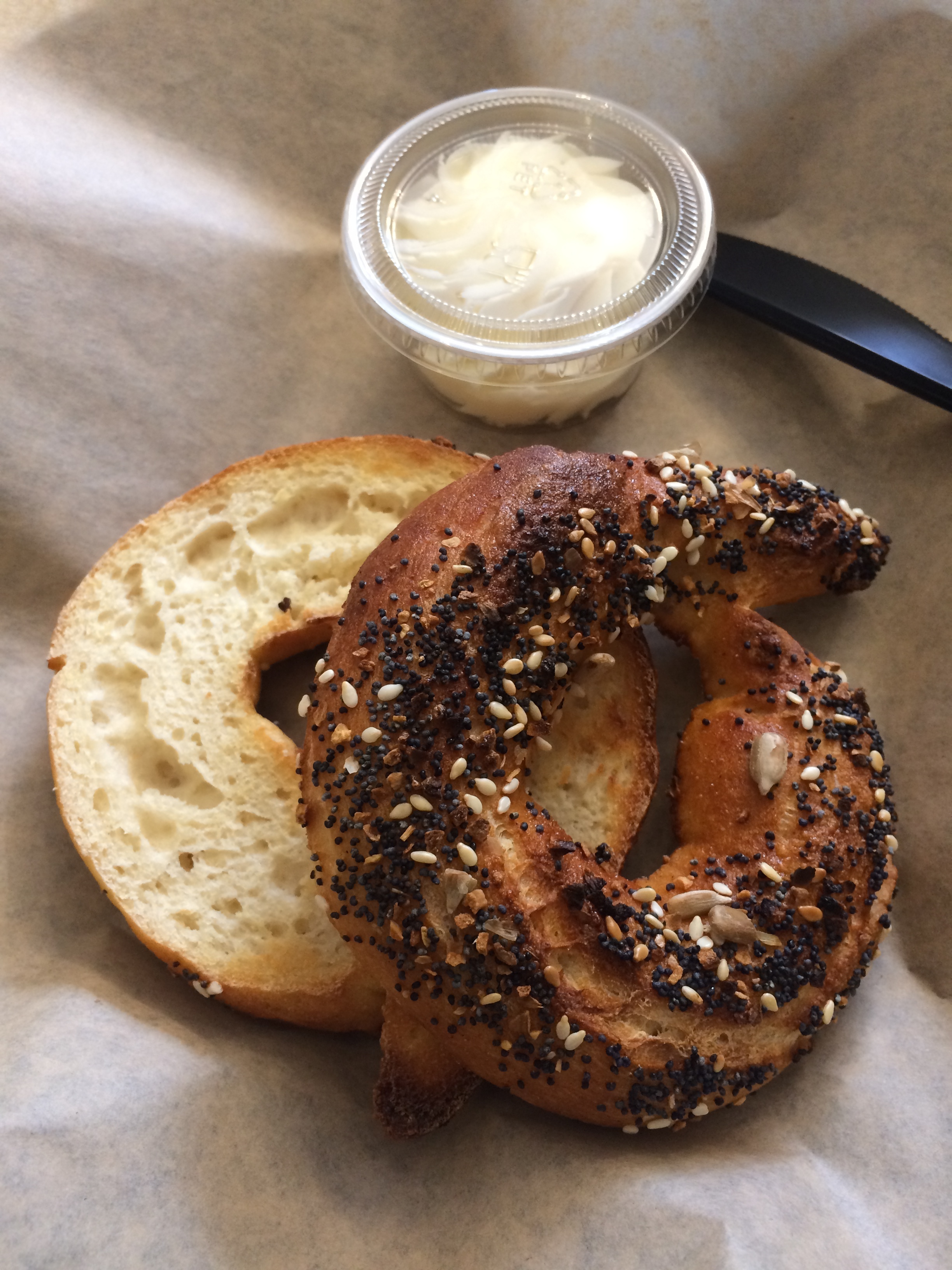 Stephanie's bagel from Rise Bakery. 
