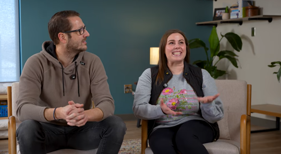John and Kristin Nau share their experience while sitting in the Transitions office.