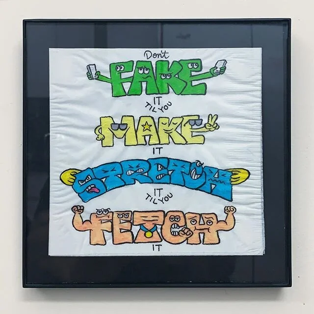 Since 2014, I&rsquo;ve paid my bills by drawing napkin portraits at events. The event industry was one of the first to get shutdown by Rona. I&rsquo;ve seen so many of the artists &amp; hustlers pivot at breakneck speed to keep bills paid. Cheers to those who overcome, never fake it &amp; stretch it til they fetch it. Thanks to everyone who bought original napkins! Grateful! I got more originals up for grabs! Holler at yerboy! 🦾🦾🦾