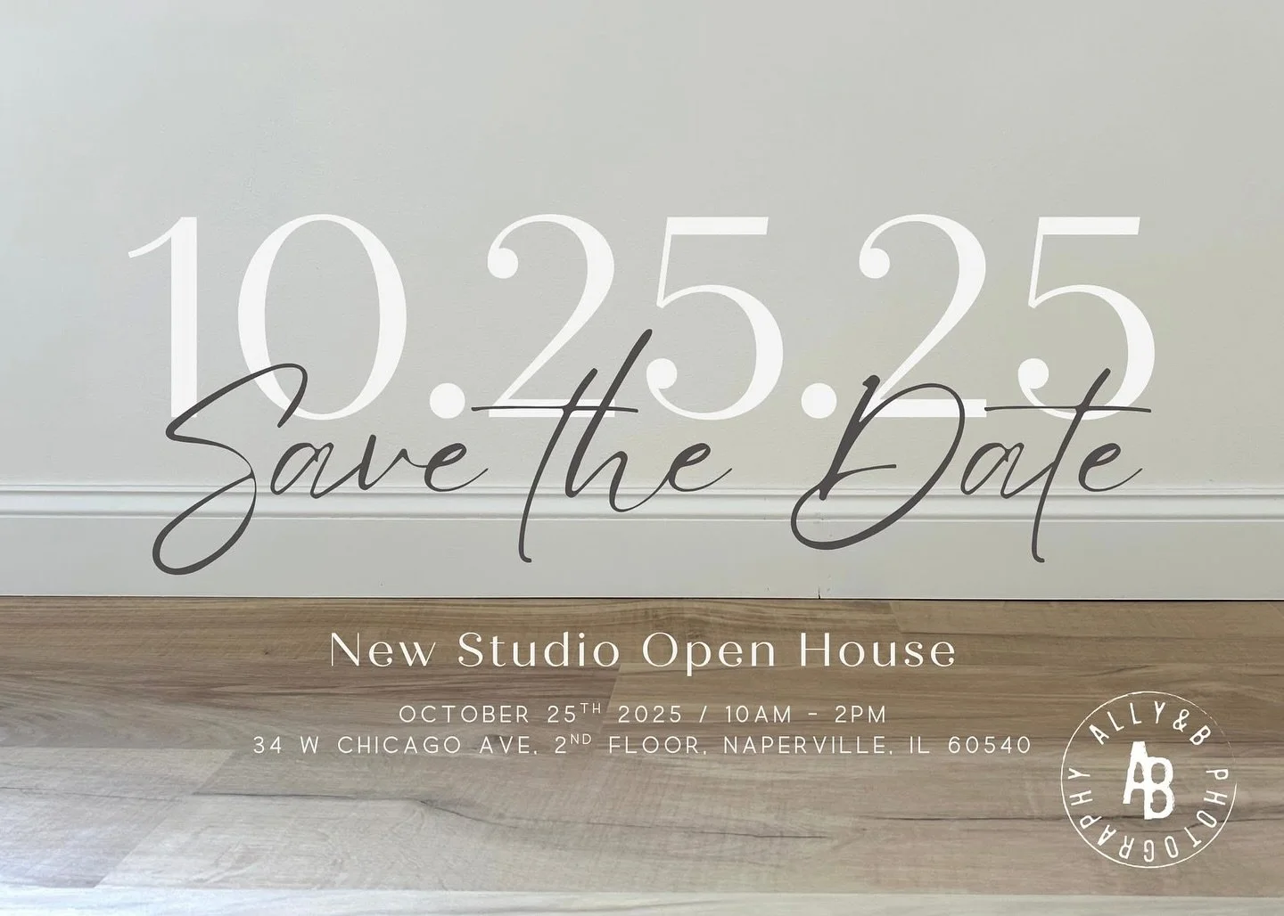 Something beautiful is on the horizon…
Save the Date!
I am so excited to announce that I will be having a new studio open house on Saturday, October 25th! Stop by anytime between 10am - 2pm to say hello, see the beautiful new studio, and ent