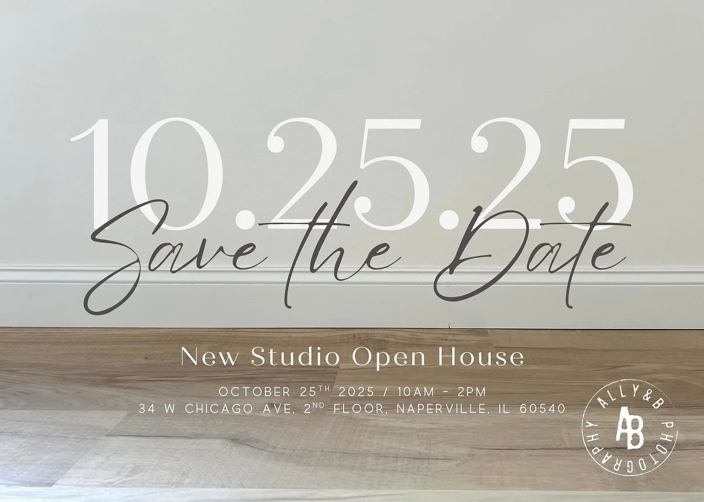 Are you ready for it?! One week from today!! 👏🏻👏🏻👏🏻
Save the date and come see me on October 25th anytime between 10am - 2pm. See the beautiful new studio and enter to win a fun gift basket that includes a full family session with me in 2026!