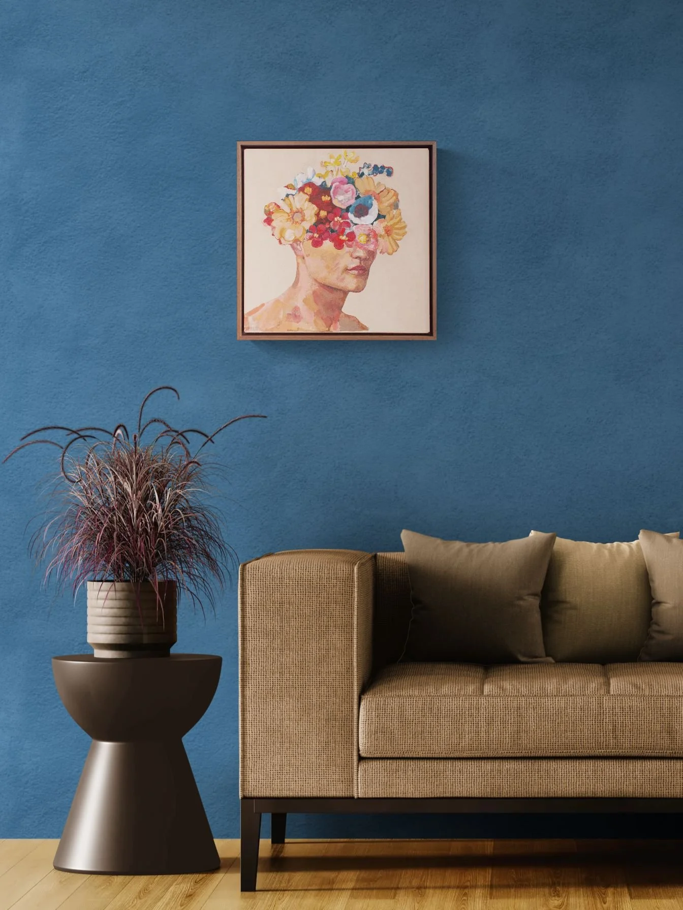 Colour Study ii - Living room with a sofa and grassy plant.jpeg