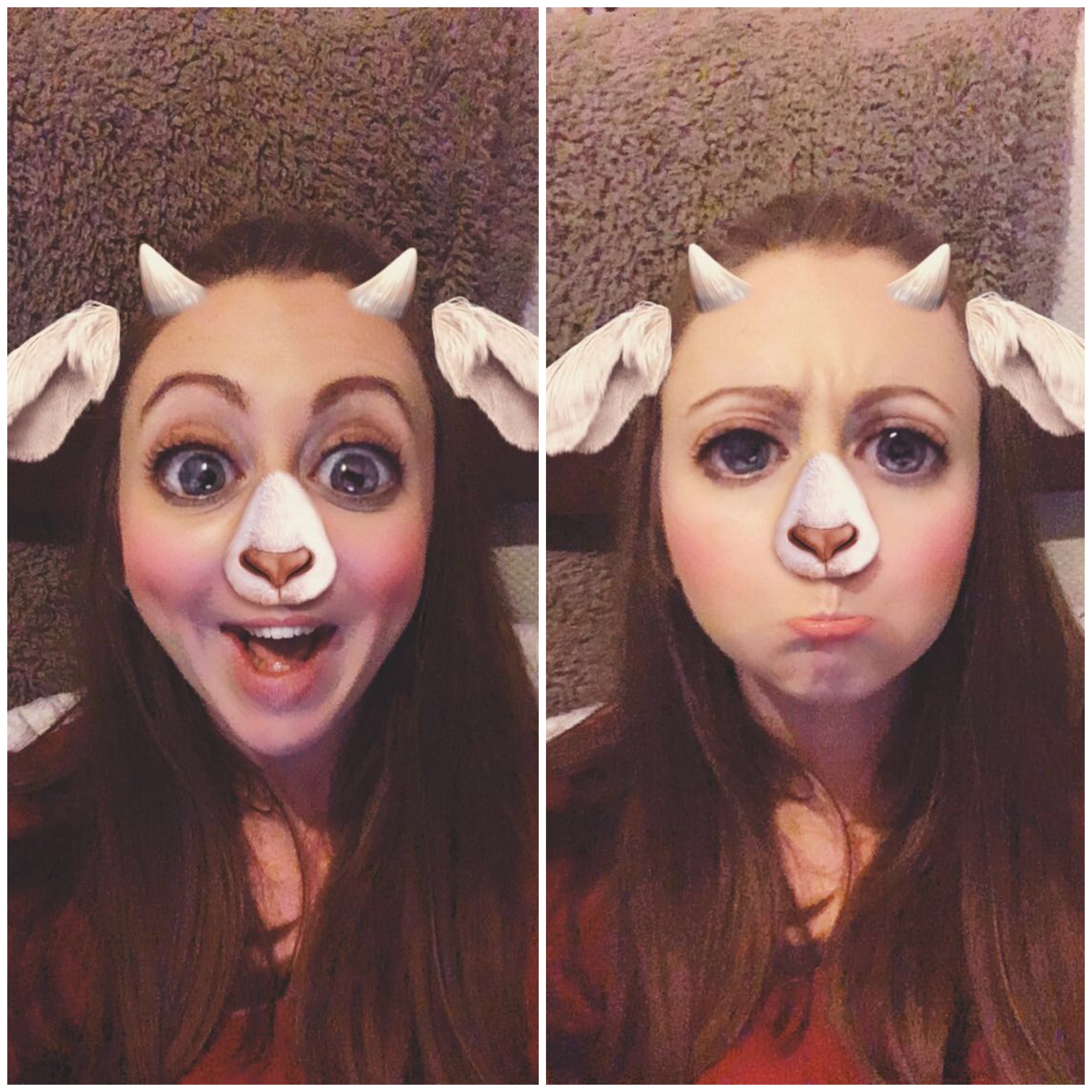 A snapshot into my general appearance after going on a 'good' date (left) and a 'bad' date (right)