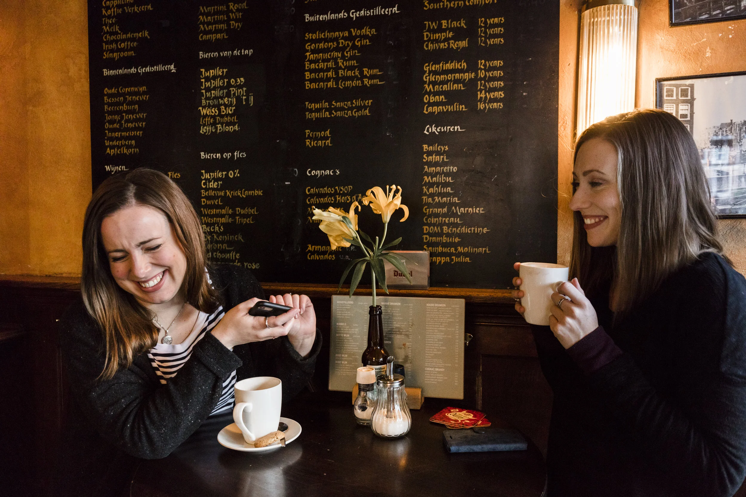 Nat and I having all the laughs in Café Thijssen