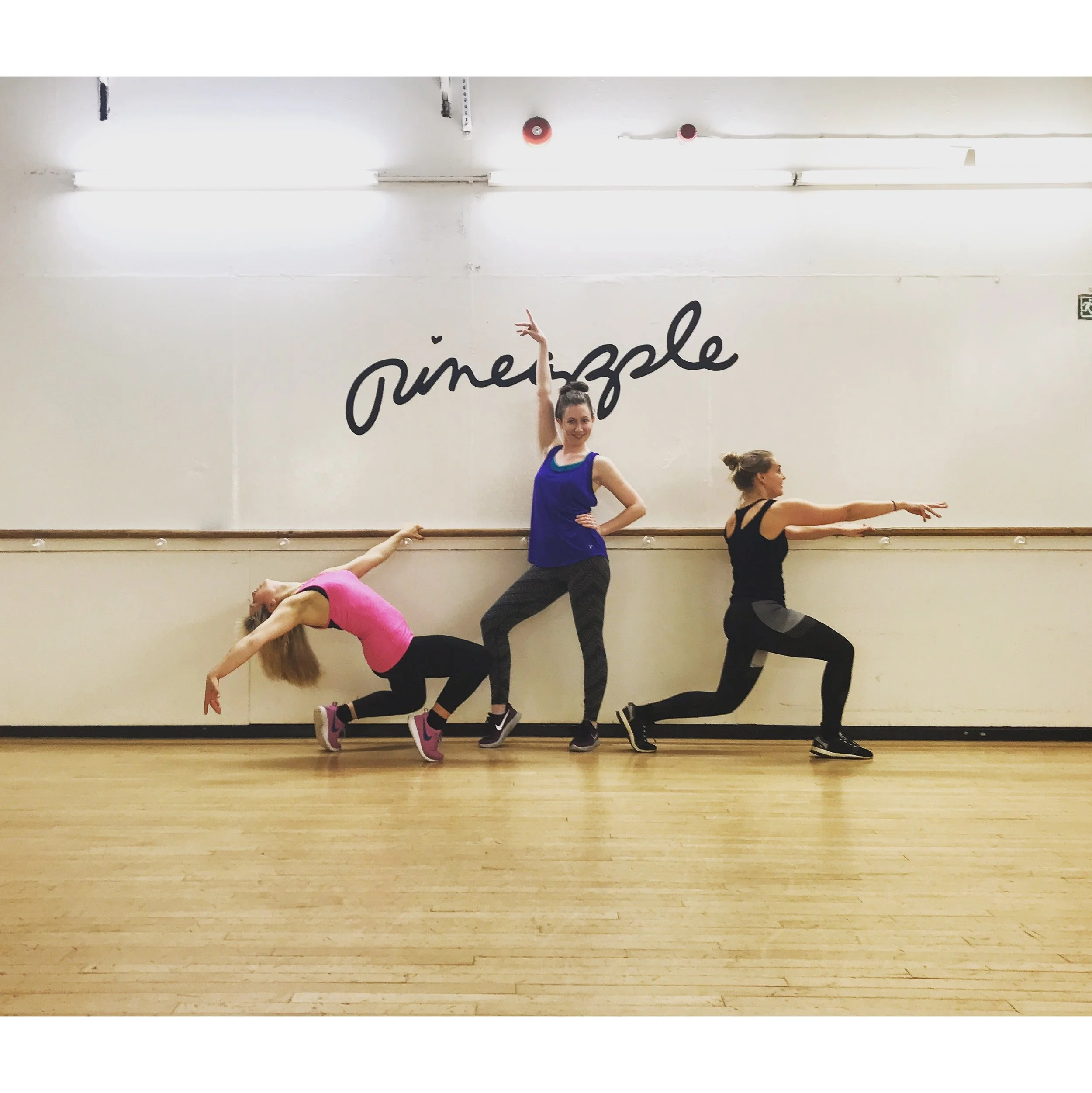 Nat joining Cam and Mags for a workout at Pineapple Studios... She now reckons she's gonna be a big deal in the dance world.