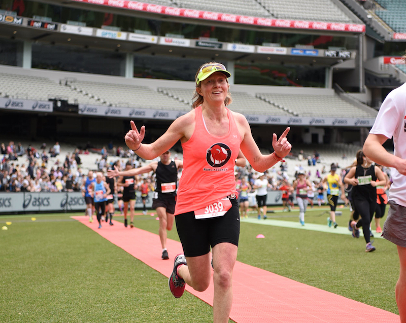 COMING INTO THE FINISHING LINE AT THE MCG - MELBOURNE MARATHON OCTOBER 2016