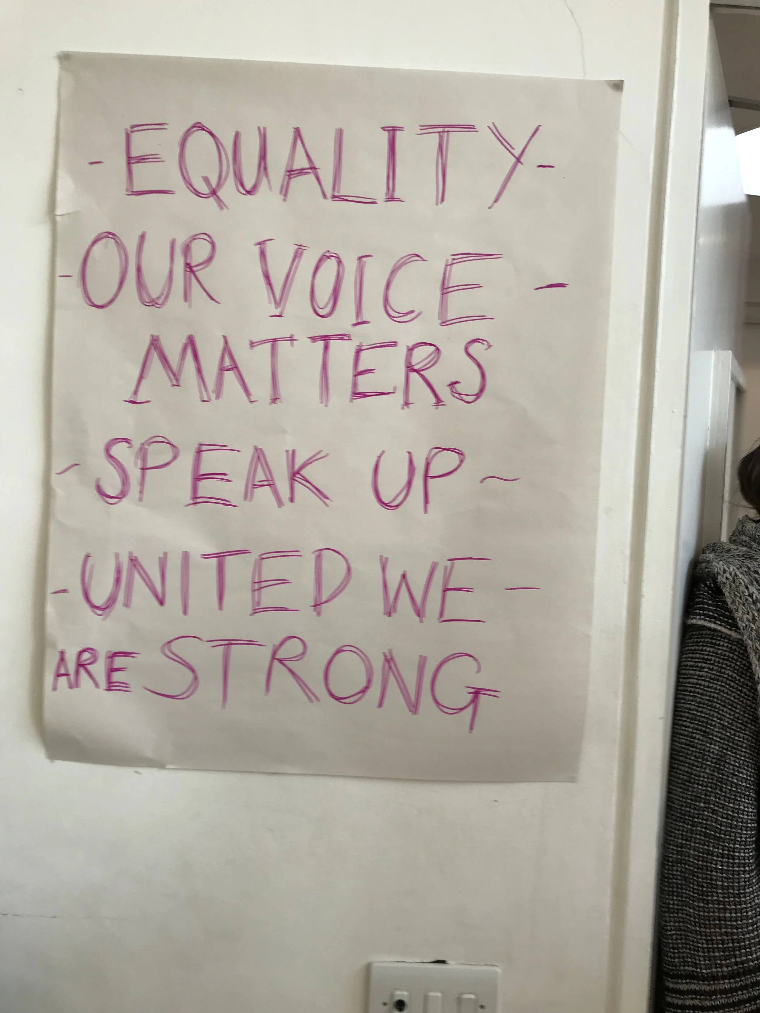  First planning sessions about voice, vote and equality.  Photo Miriam Nabarro 