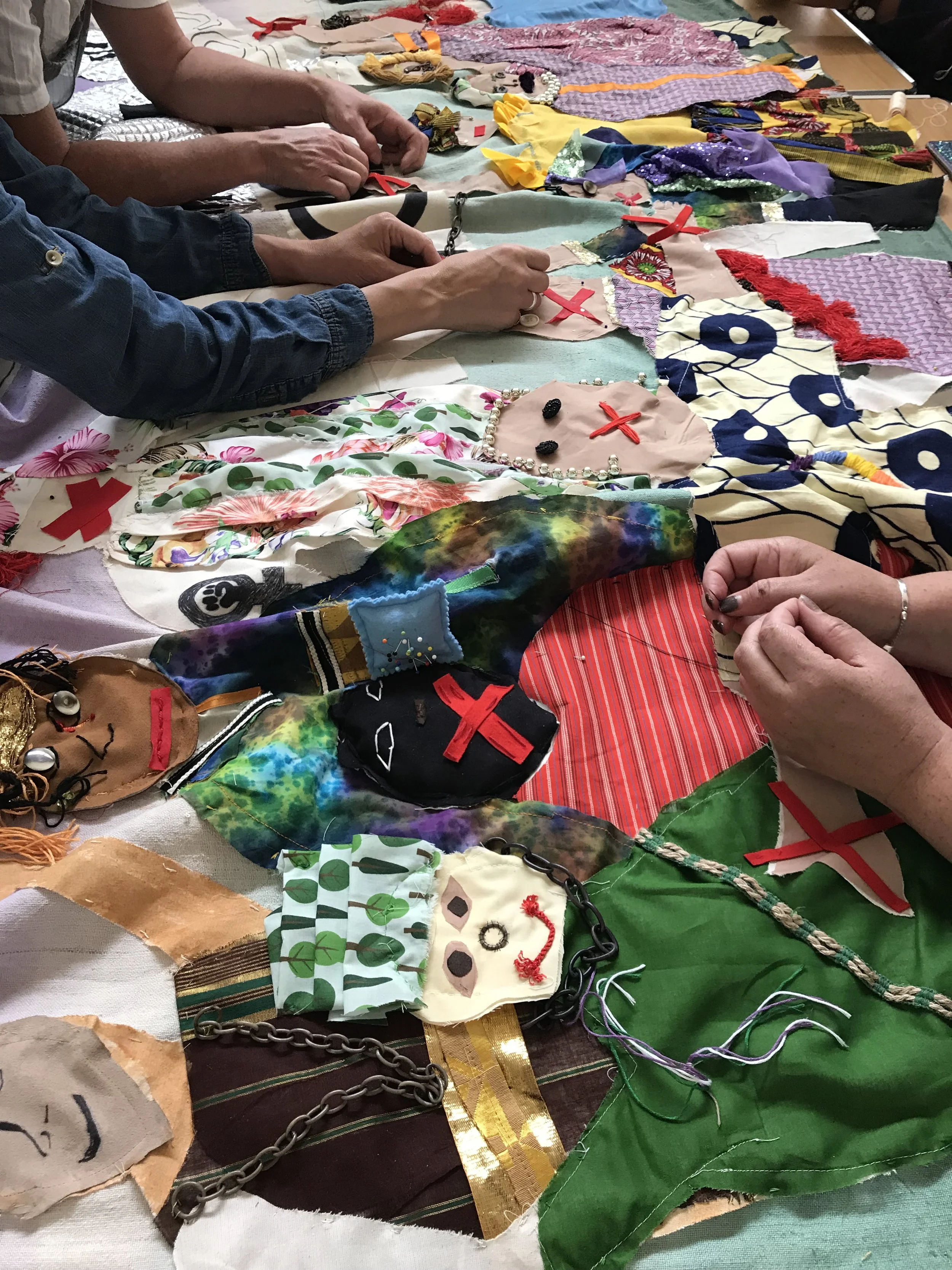  The final stitches at Clean Break  Photo Miriam Nabarro 