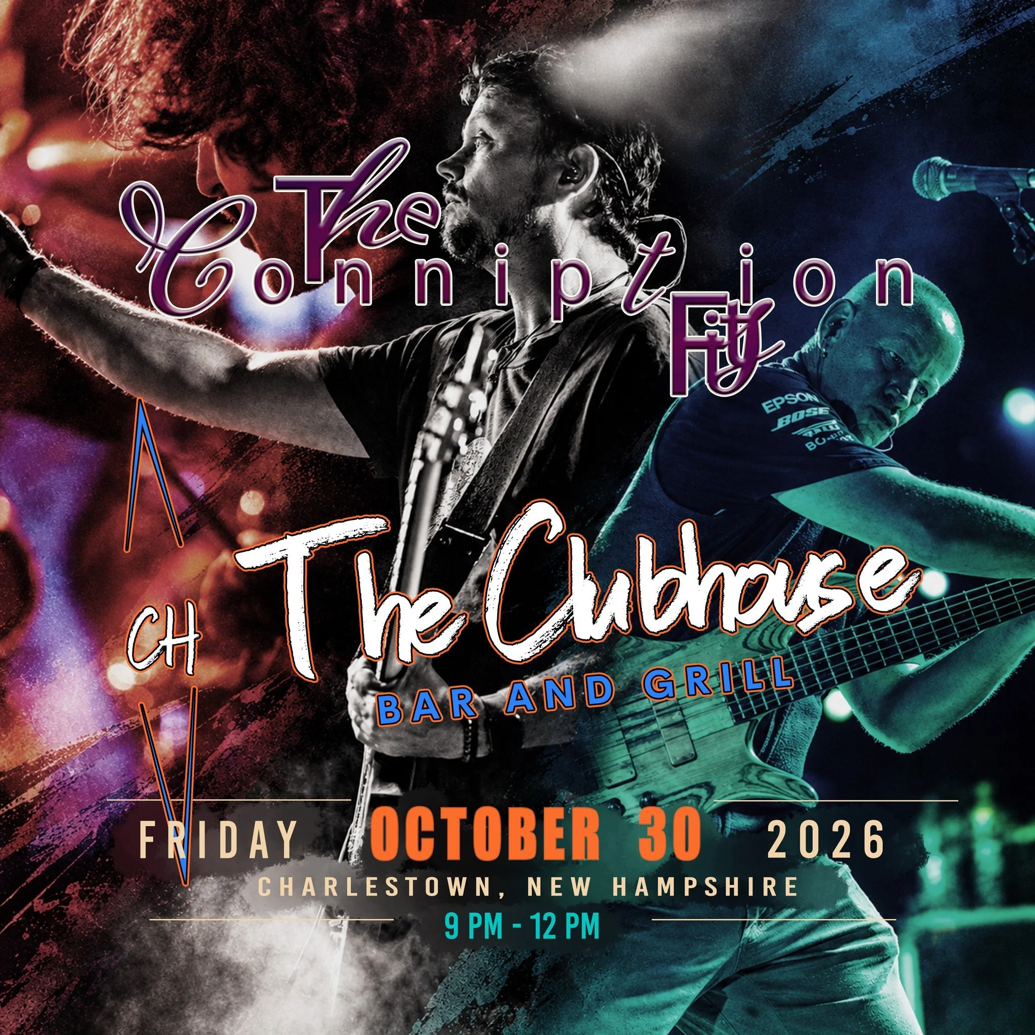 Friday night, October 30th - get to The Clubhouse in Charlestown New Hampshire for a great night out!  We hit the stage at 9pm!