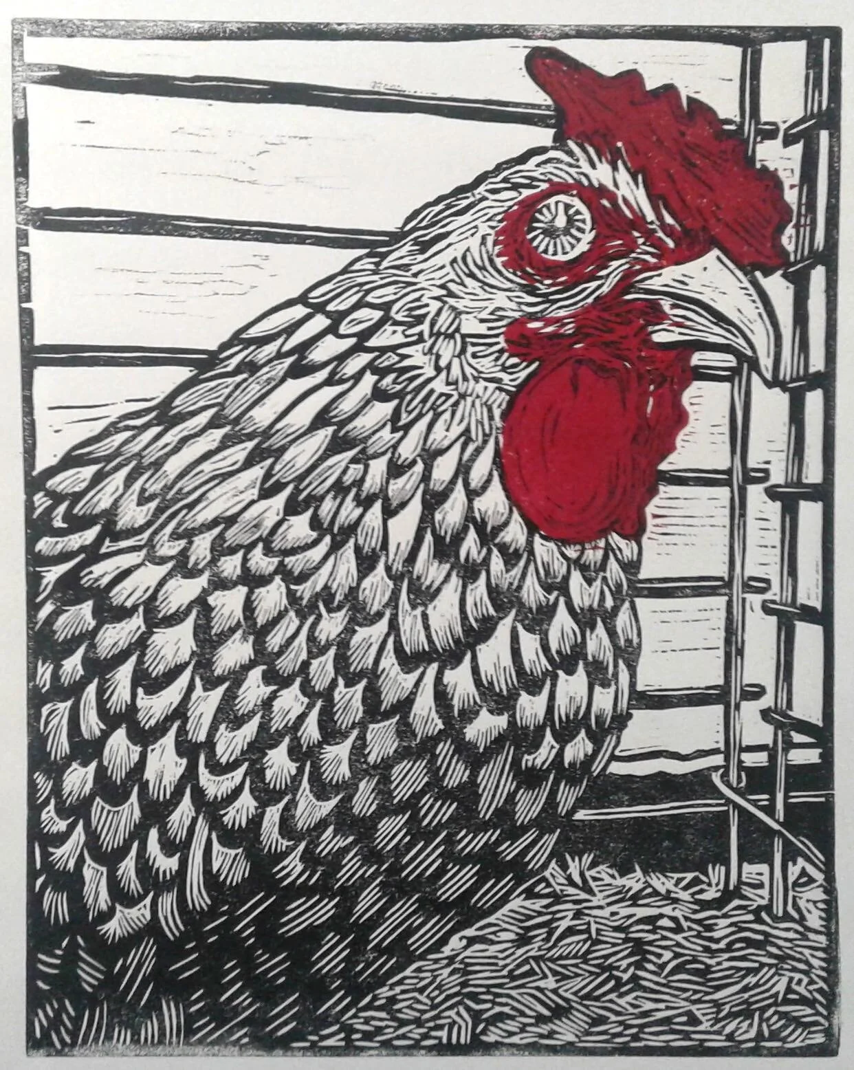 "King of The Simcoe Fair"  - 9 X 12" linocut