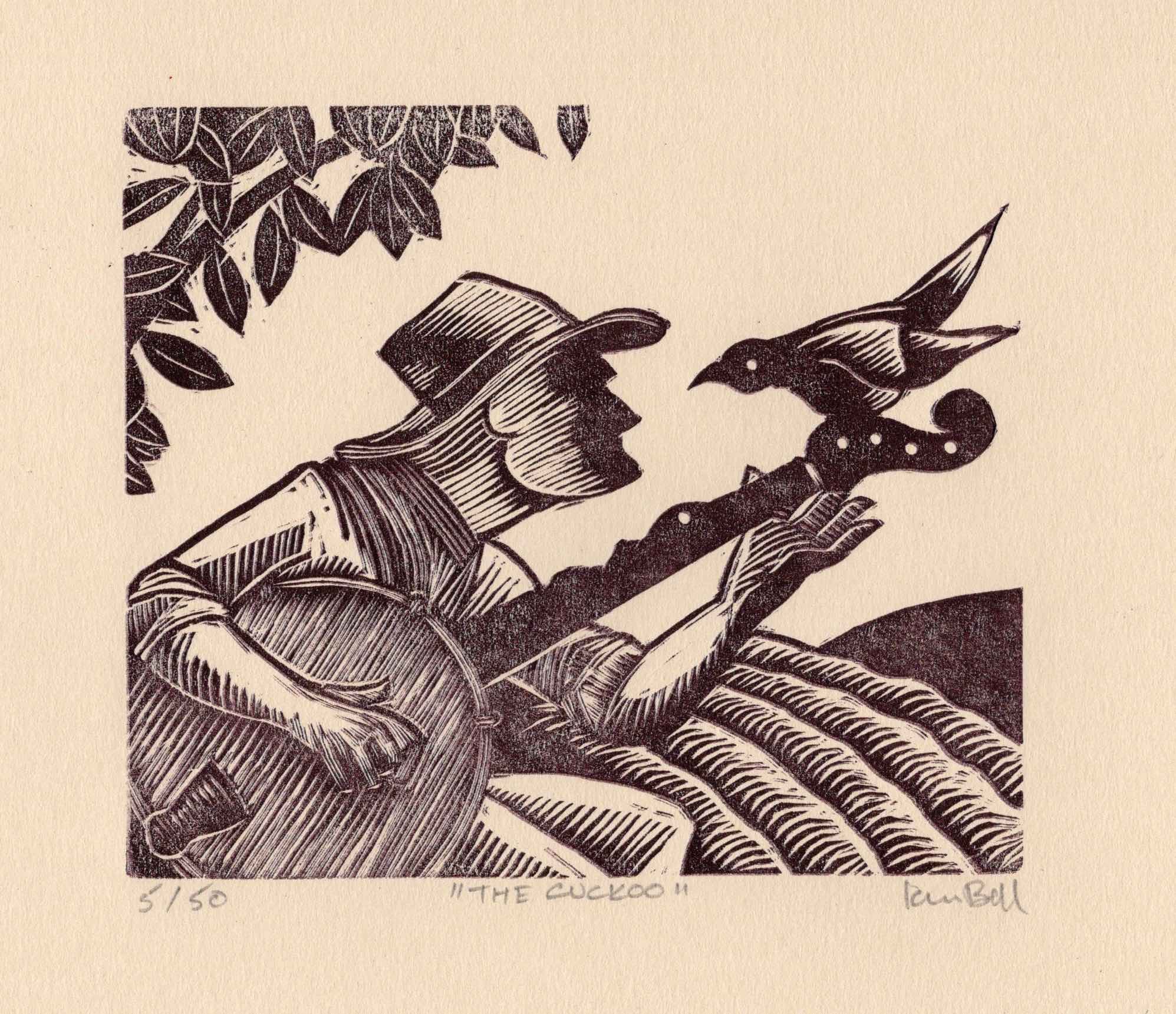 "The Cuckoo, She's A Pretty Bird" - Wood engraving - 4 X 5”