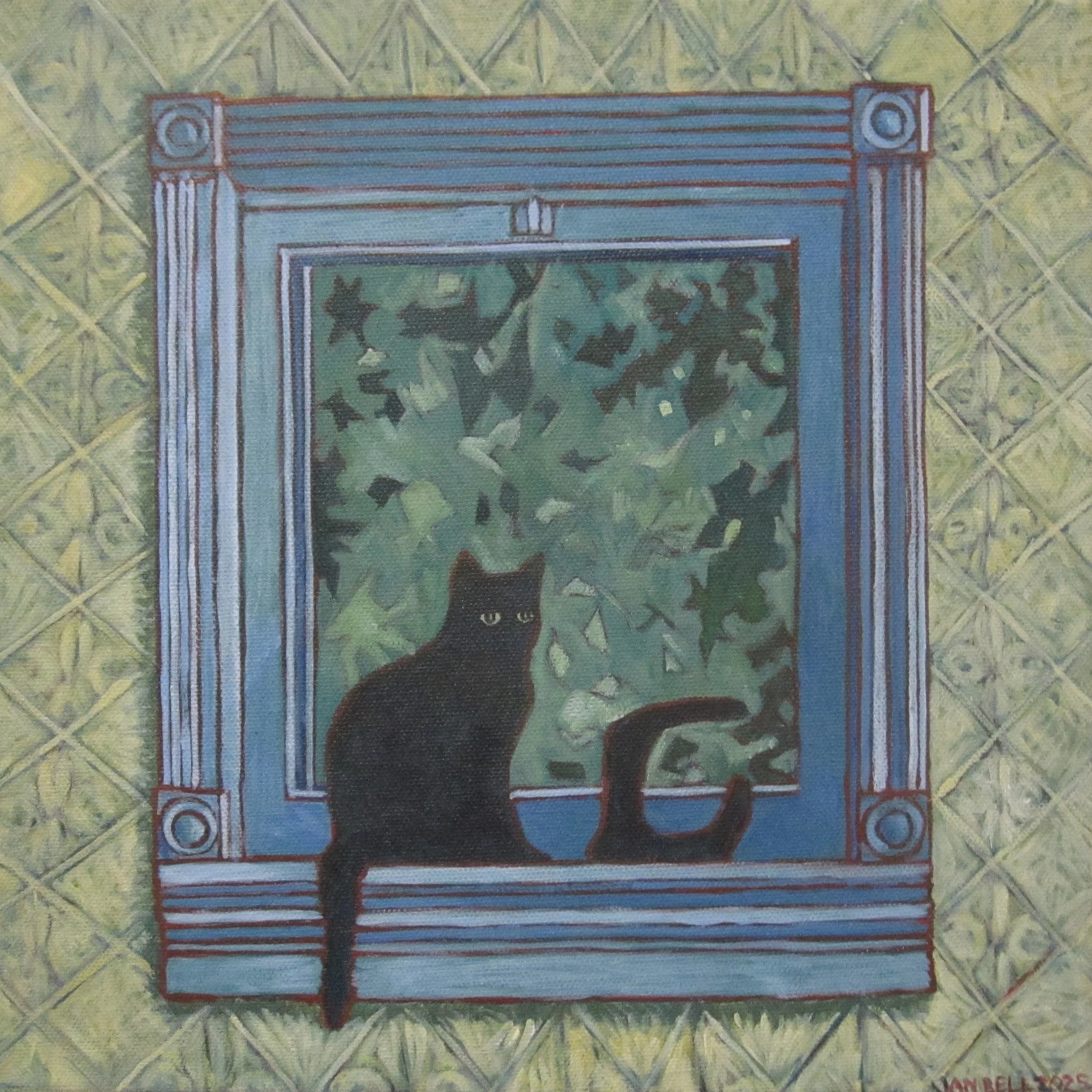 THE CAT & THE SHOE LAST  12 X 12" Acrylic on canvas