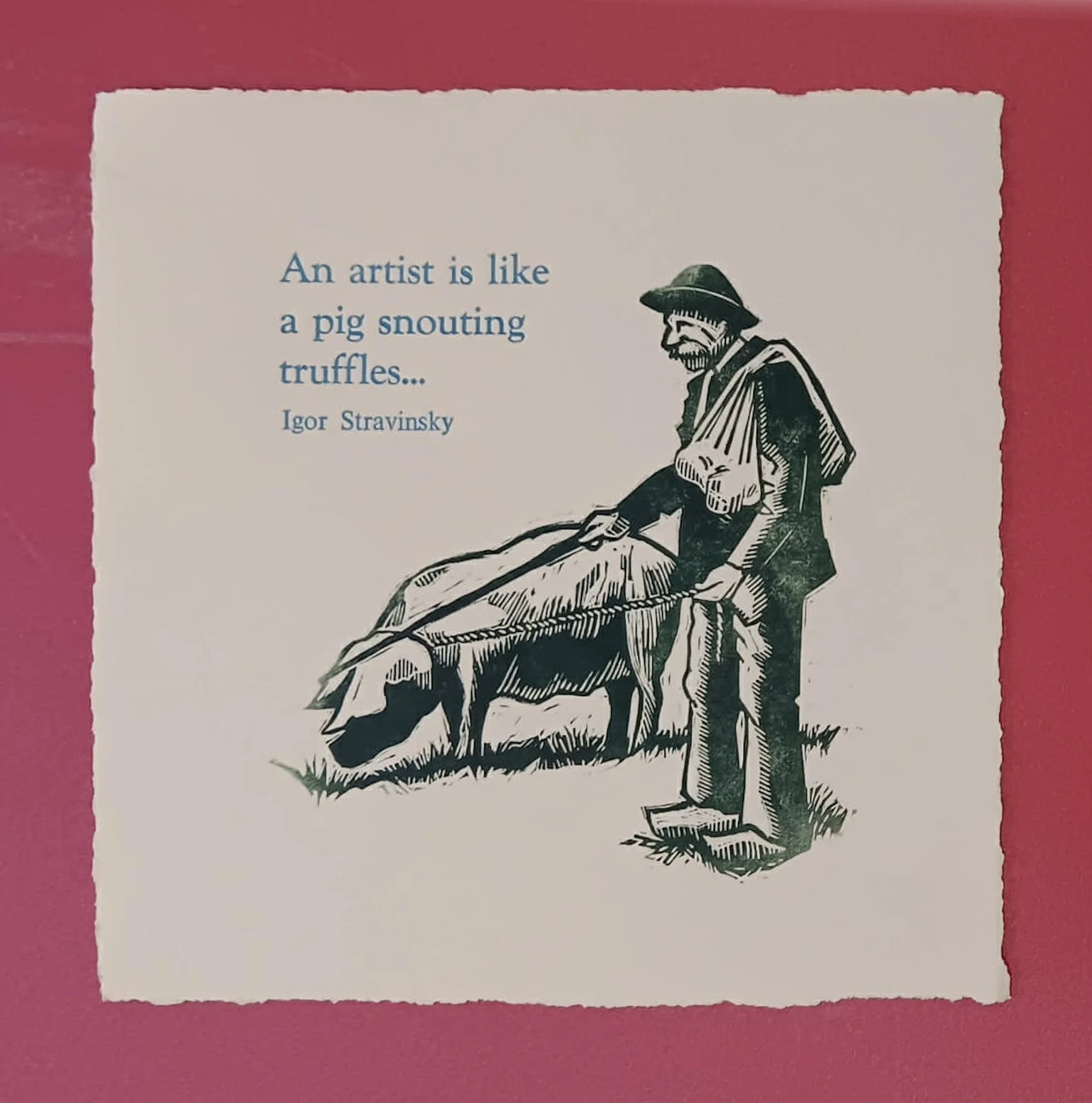 TRUFFLES - Linocut & Letterpress, 9 X 12",  $25.