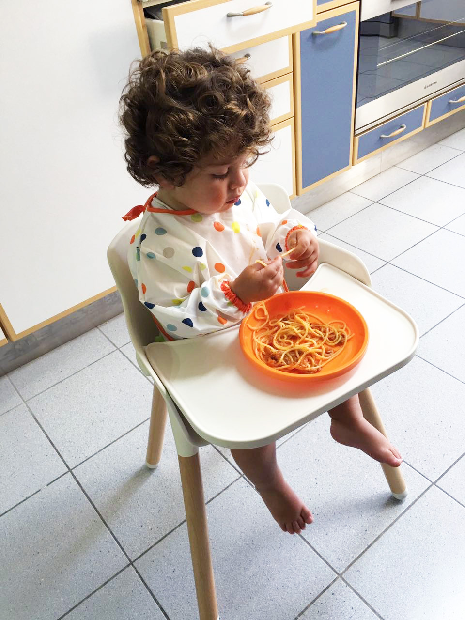 Spaghetti is his favorite!!