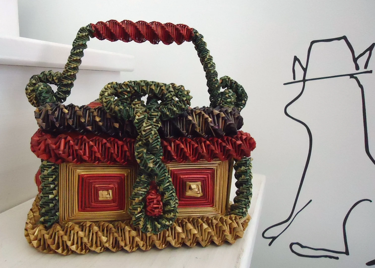 Vintage Tracht Korb Bast