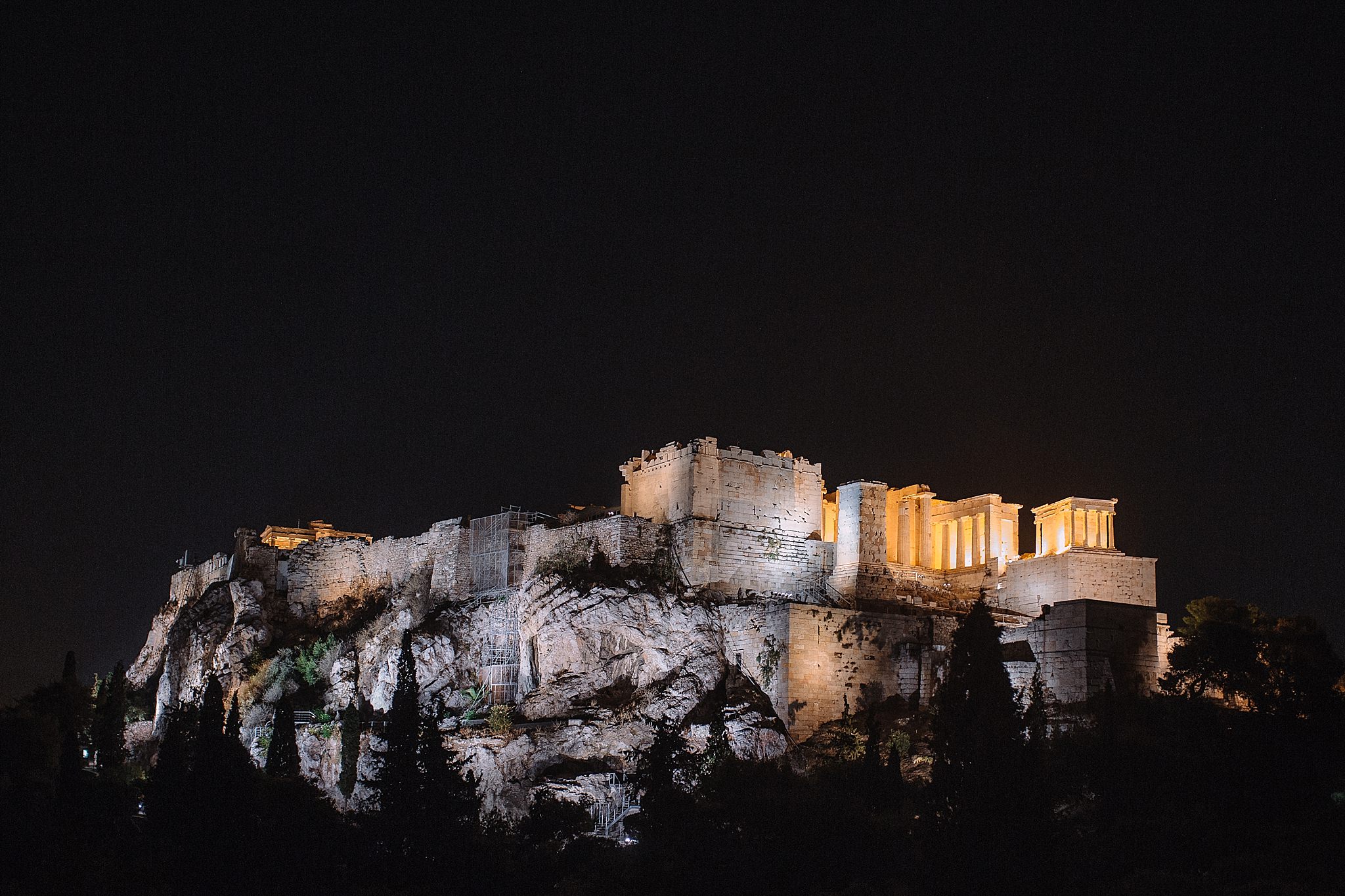   The Acropolis by night from Areopagus Hill  