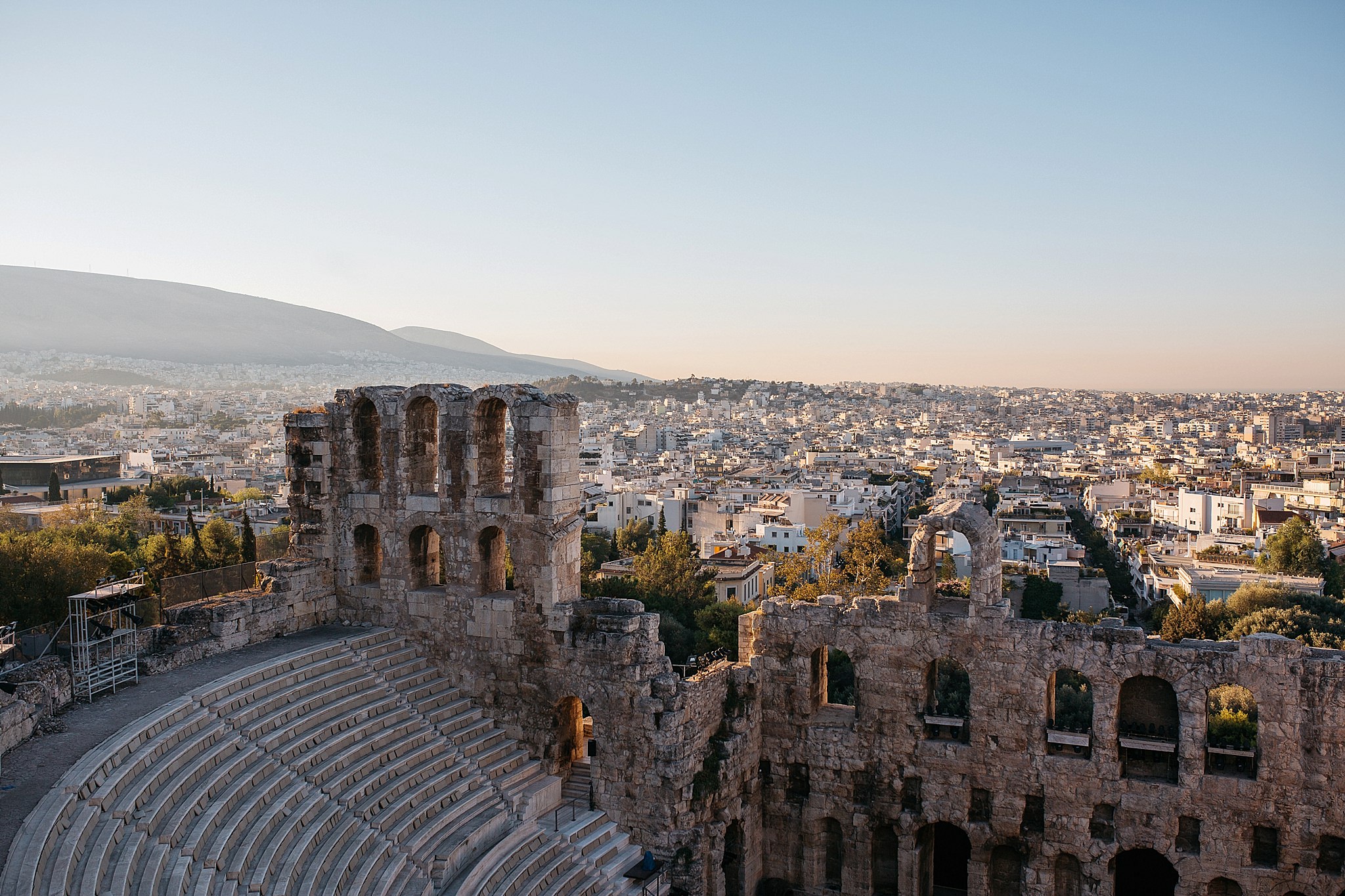   The Odeon of Herodes Atticus is a stone theatre that still gets used today  