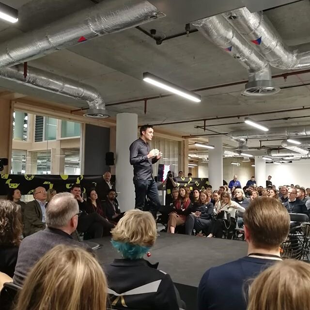 Honoured to be on speaking on stage about @winningnotfighting at the amazing TBD conference and TBD lates. (Add in any relevant links to conference). 10 minute presentations, a 360 degree stage and over 370 people attending made it a one of a kind ex