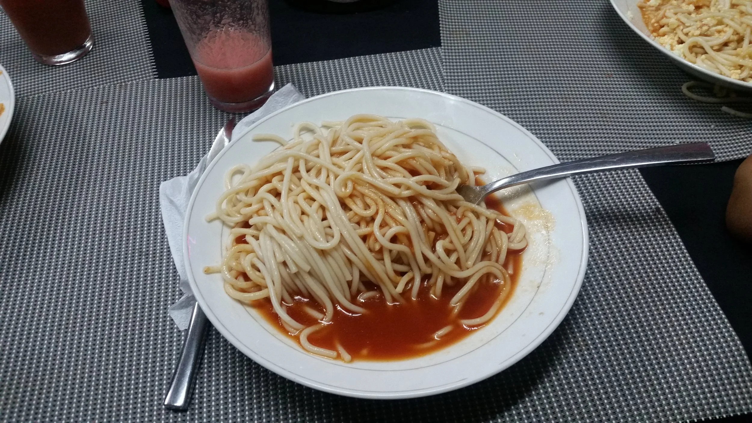 Typical spaghetti (no mustard)