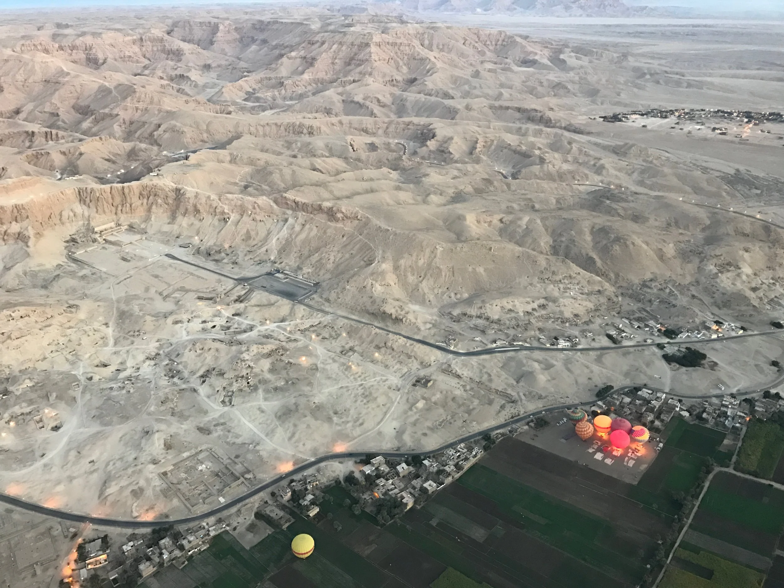 Hot air balloon over Valley of the Kings in Luxor