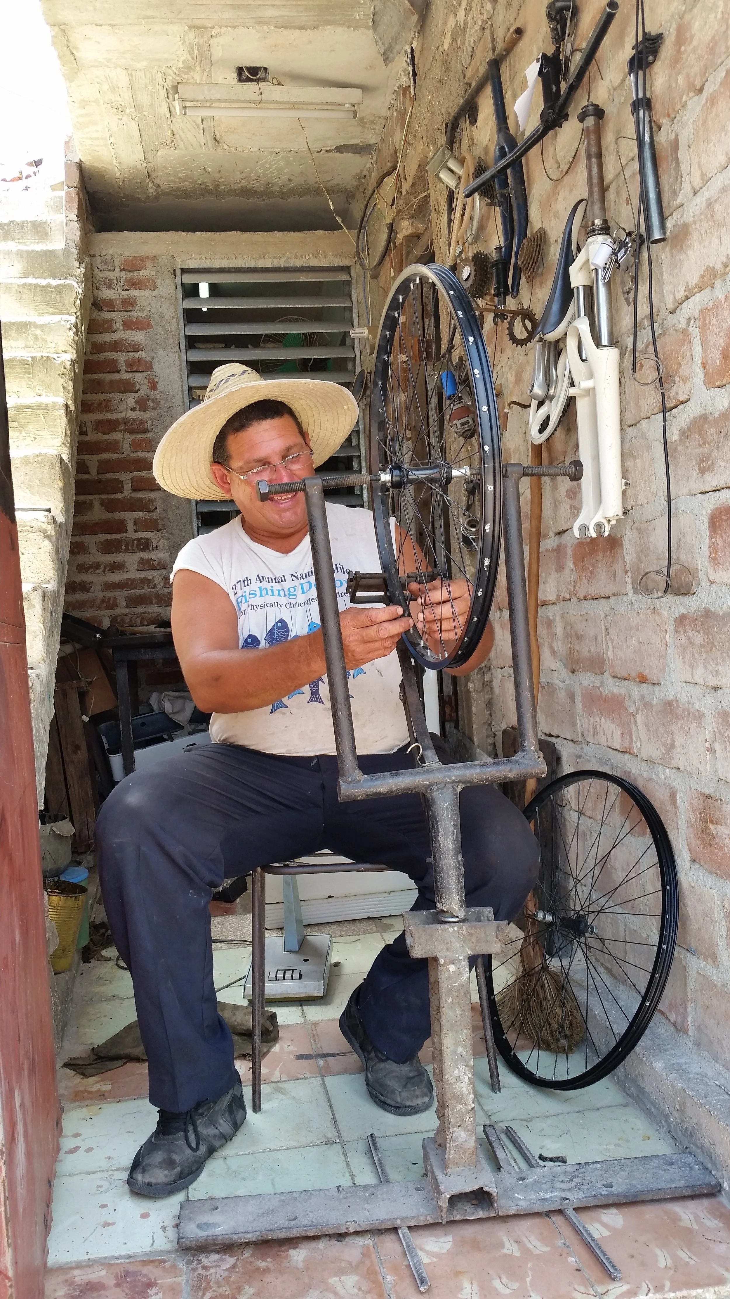 The owner of a small bike shop in Holguin, Cuba.